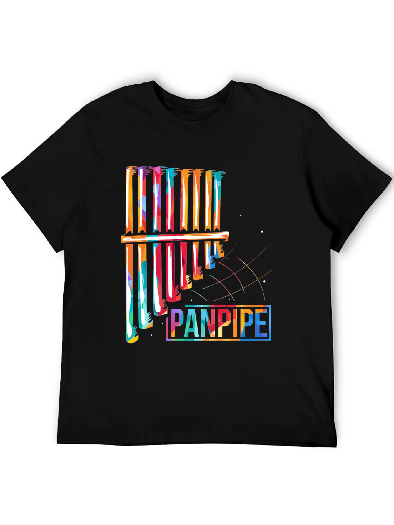 Colorful Panpipe Graphic Tee - Musical Instrument Shirt
