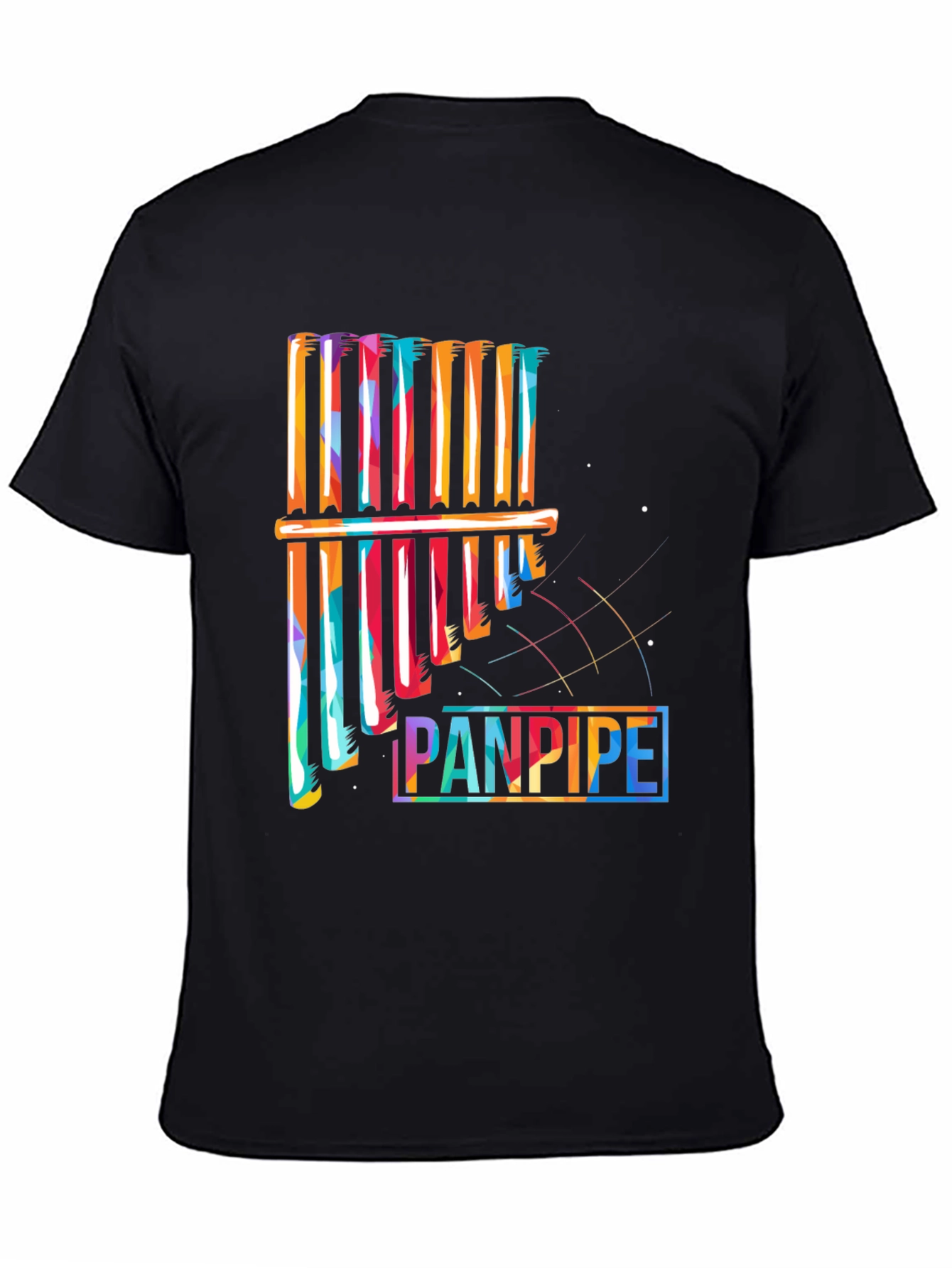 Colorful Panpipe Graphic Tee - Musical Instrument Shirt