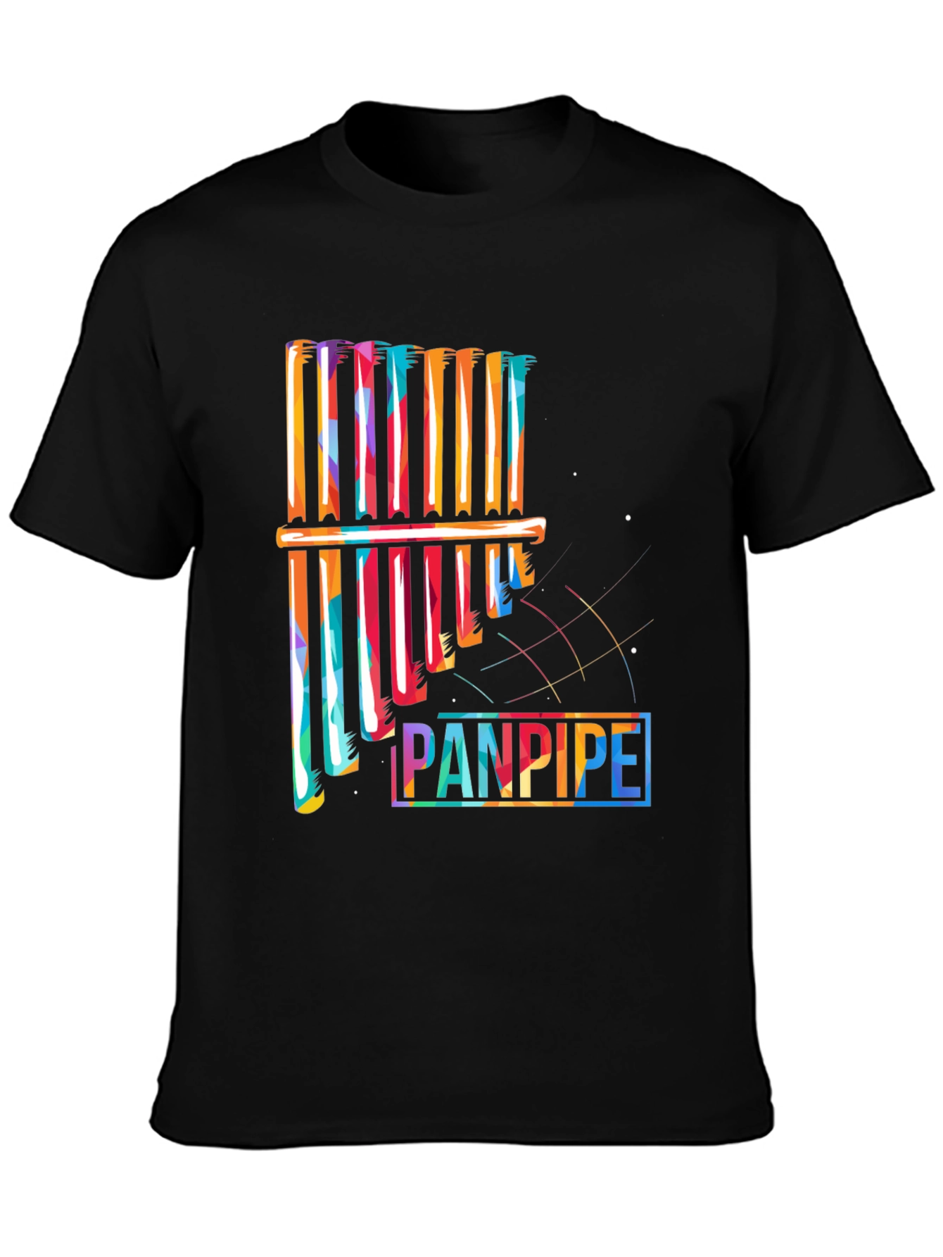 Colorful Panpipe Graphic Tee - Musical Instrument Shirt