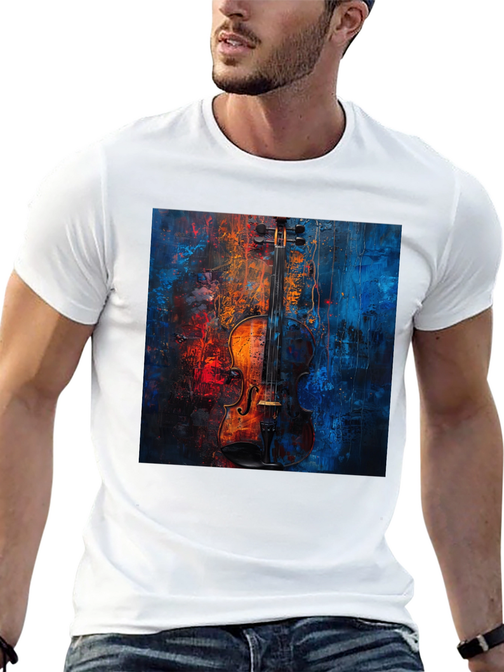 Violin Art Graphic Tee - Musical Expression