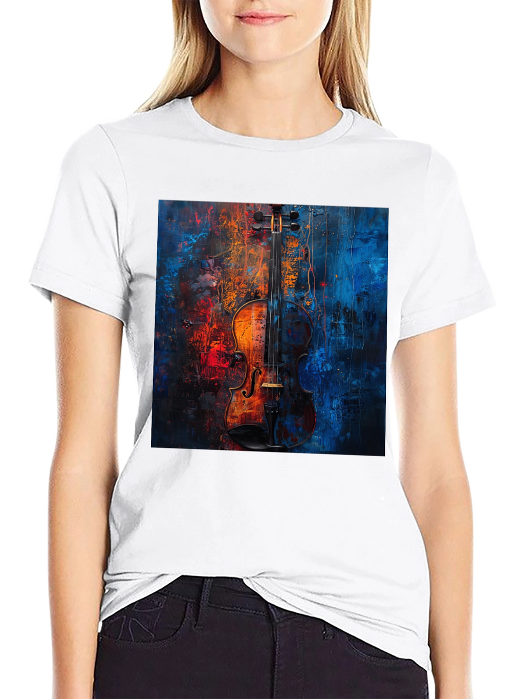 Violin Art Graphic Tee - Musical Expression
