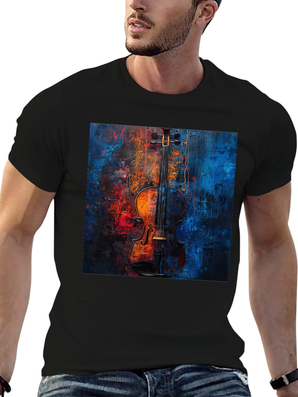 Violin Art Graphic Tee - Musical Expression
