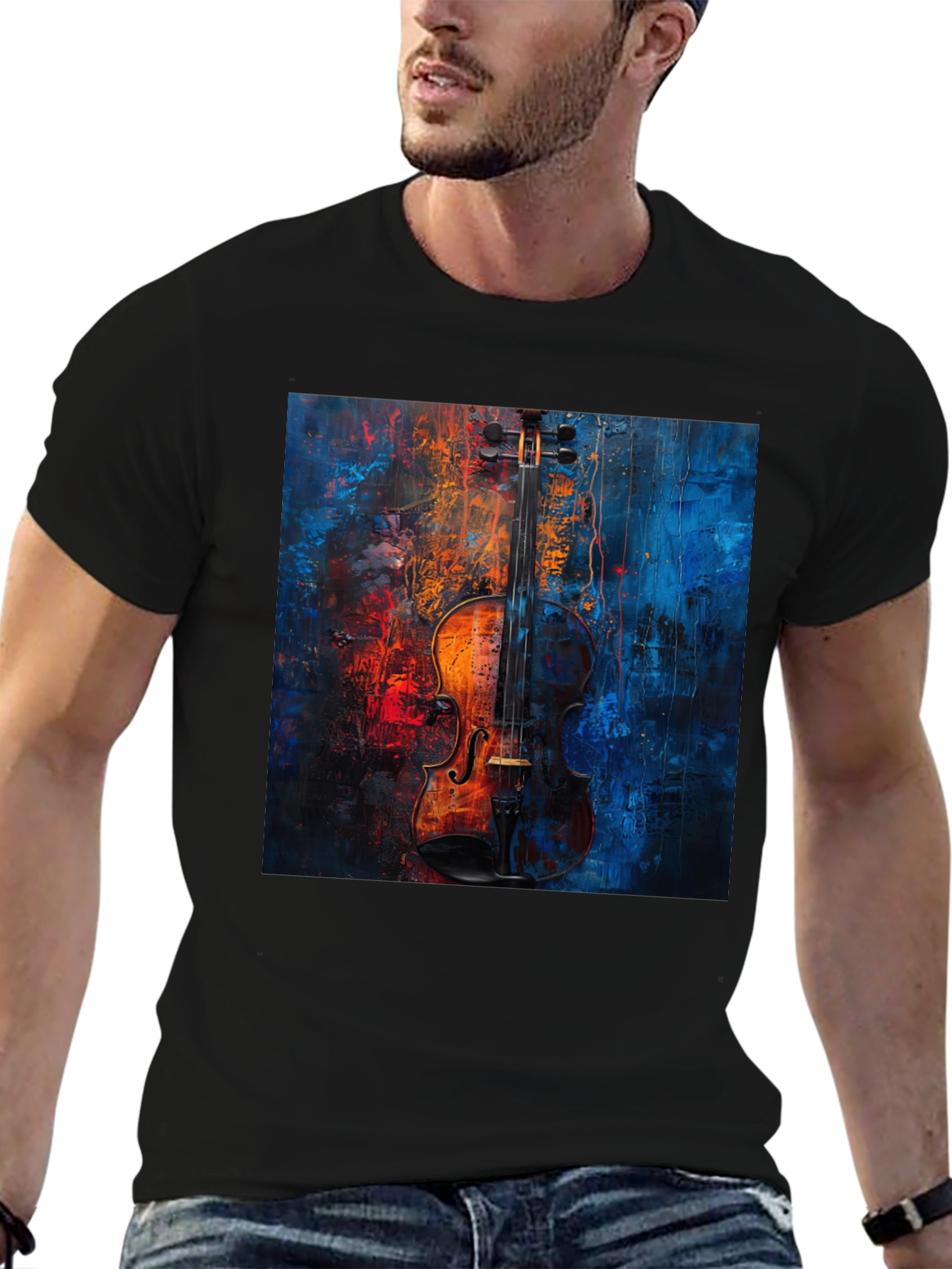Violin Art Graphic Tee - Musical Expression