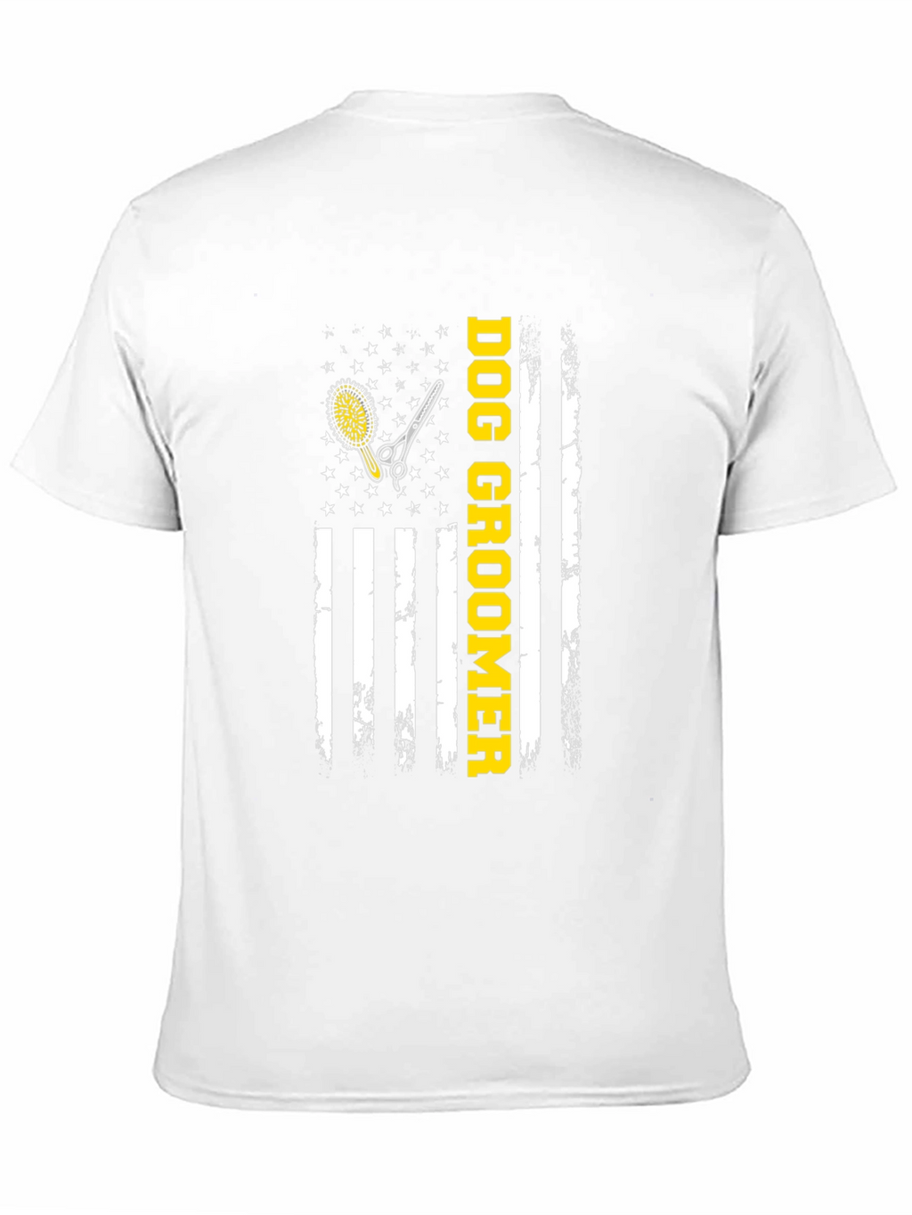 Dog Groomer American Flag T-Shirt