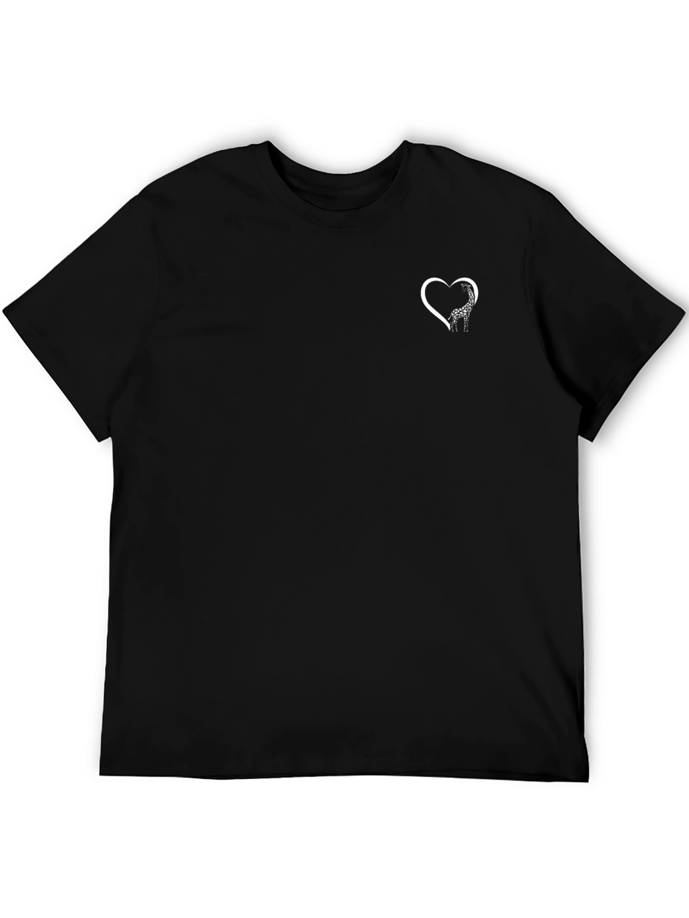 Black Giraffe Heart T-Shirt