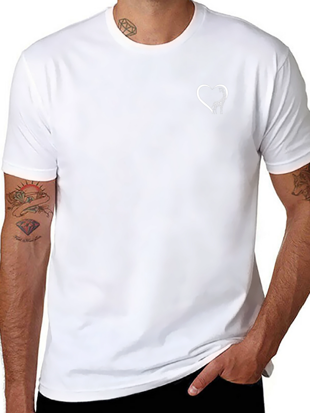 Black Giraffe Heart T-Shirt