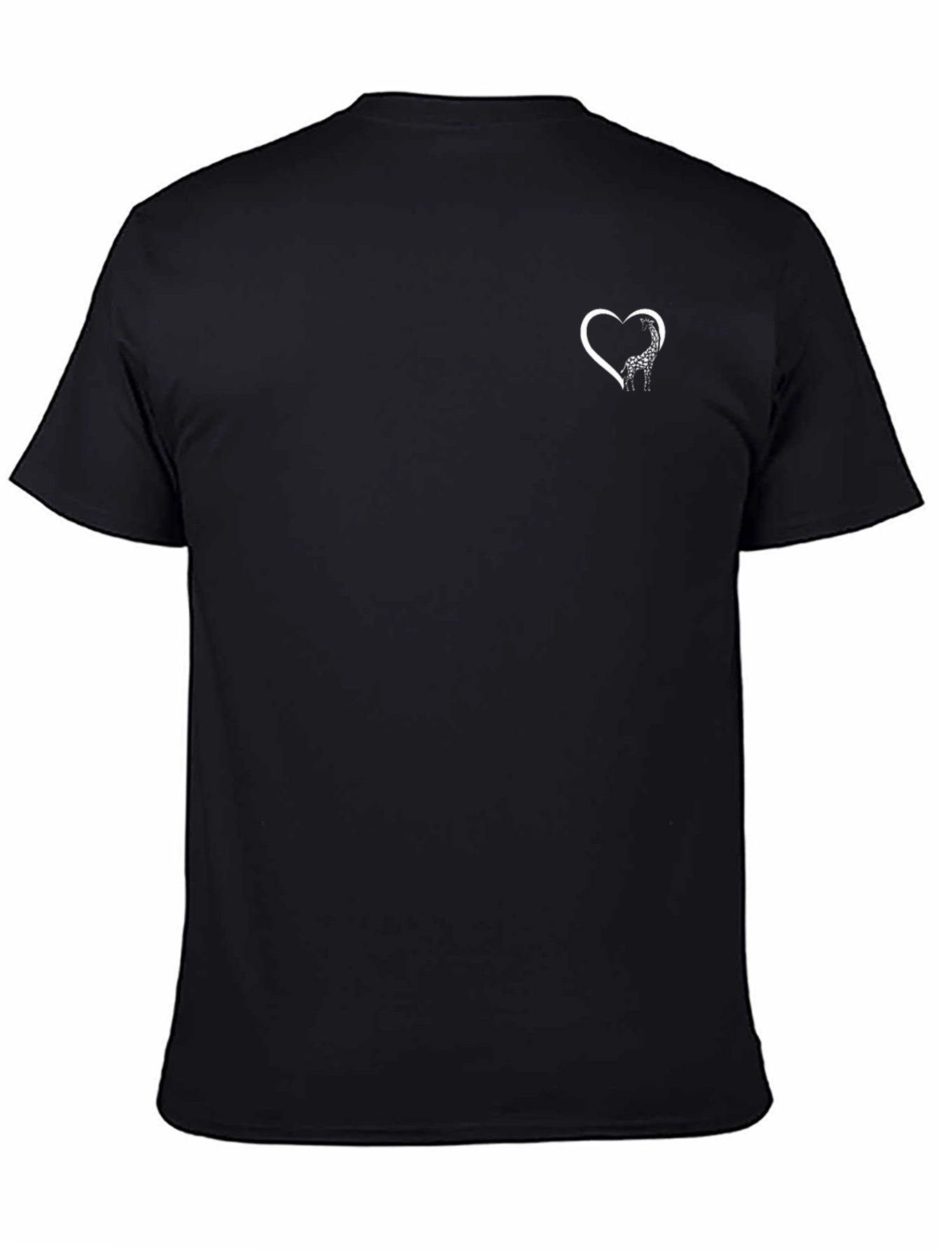 Black Giraffe Heart T-Shirt