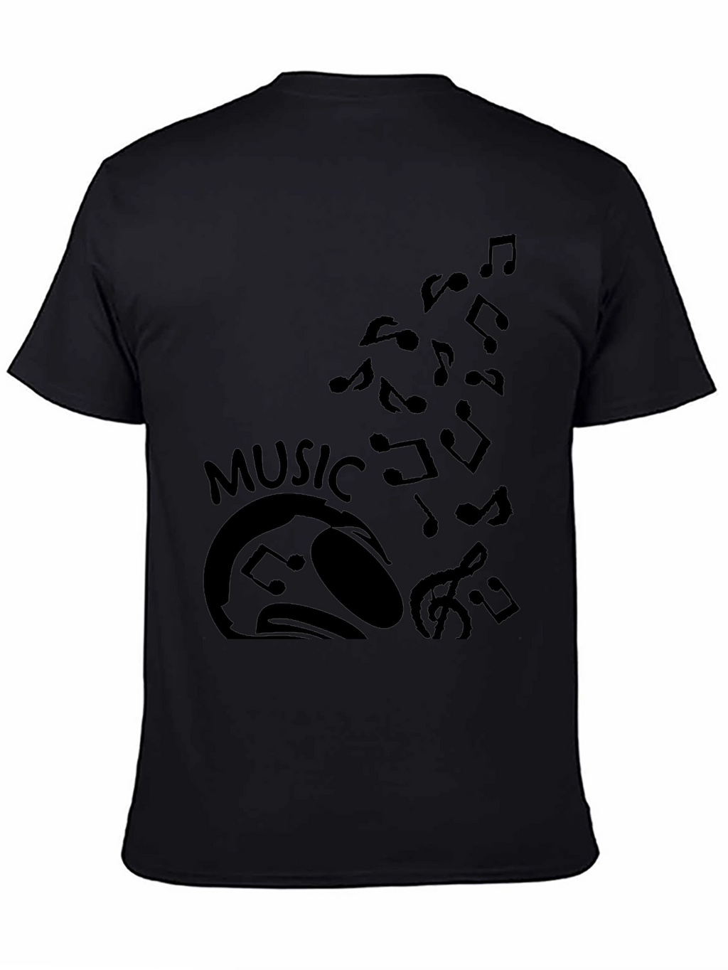 Music Lover Graphic T-Shirt - Black