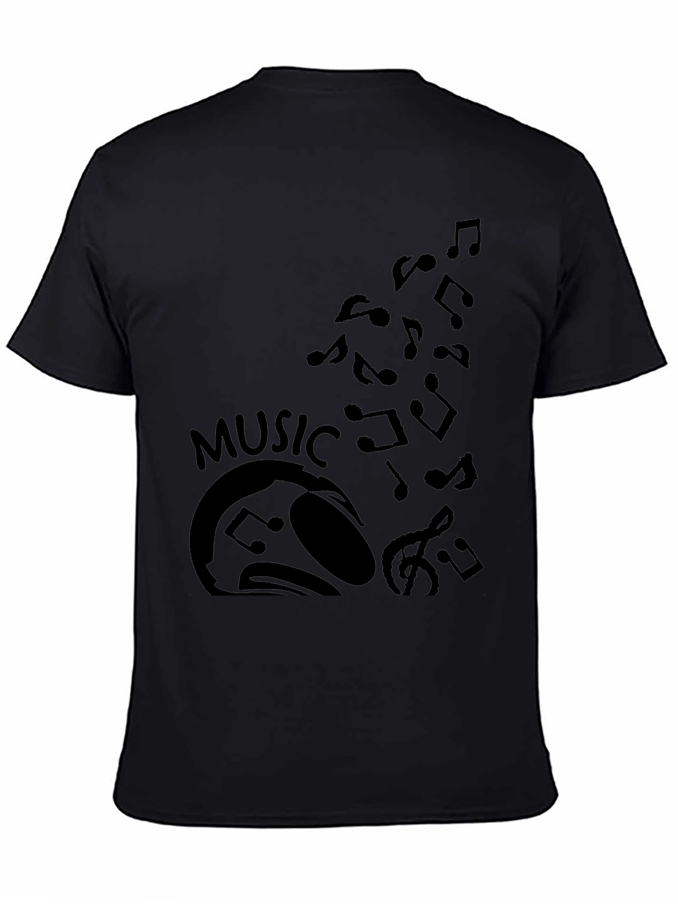 Music Lover Graphic T-Shirt - Black