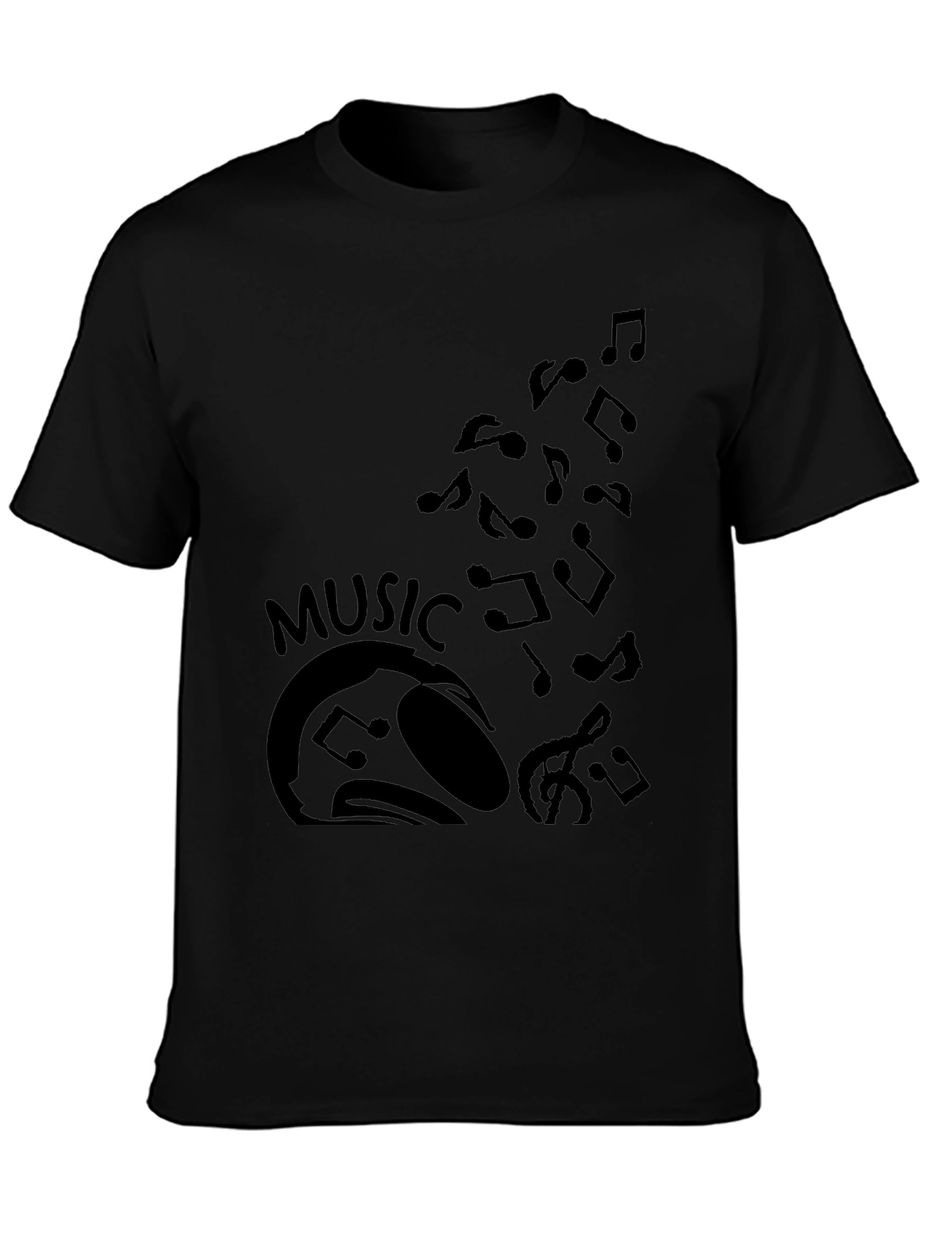 Music Lover Graphic T-Shirt - Black