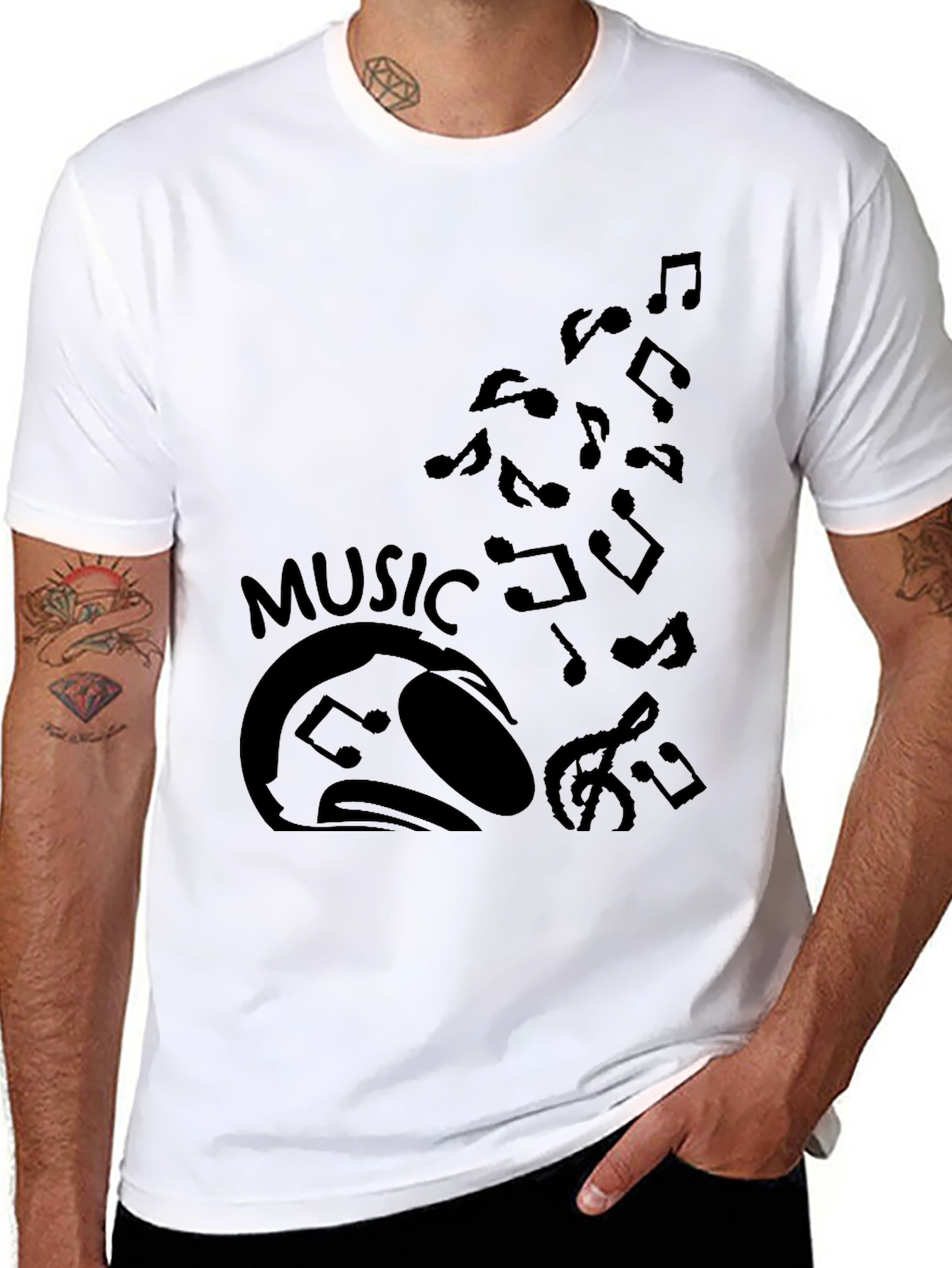 Music Lover Graphic T-Shirt - Black