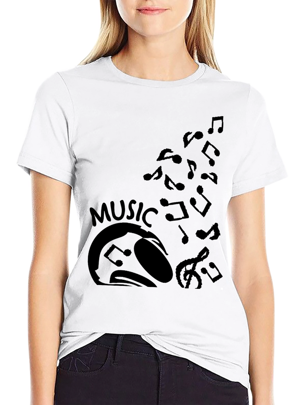 Music Lover Graphic T-Shirt - Black