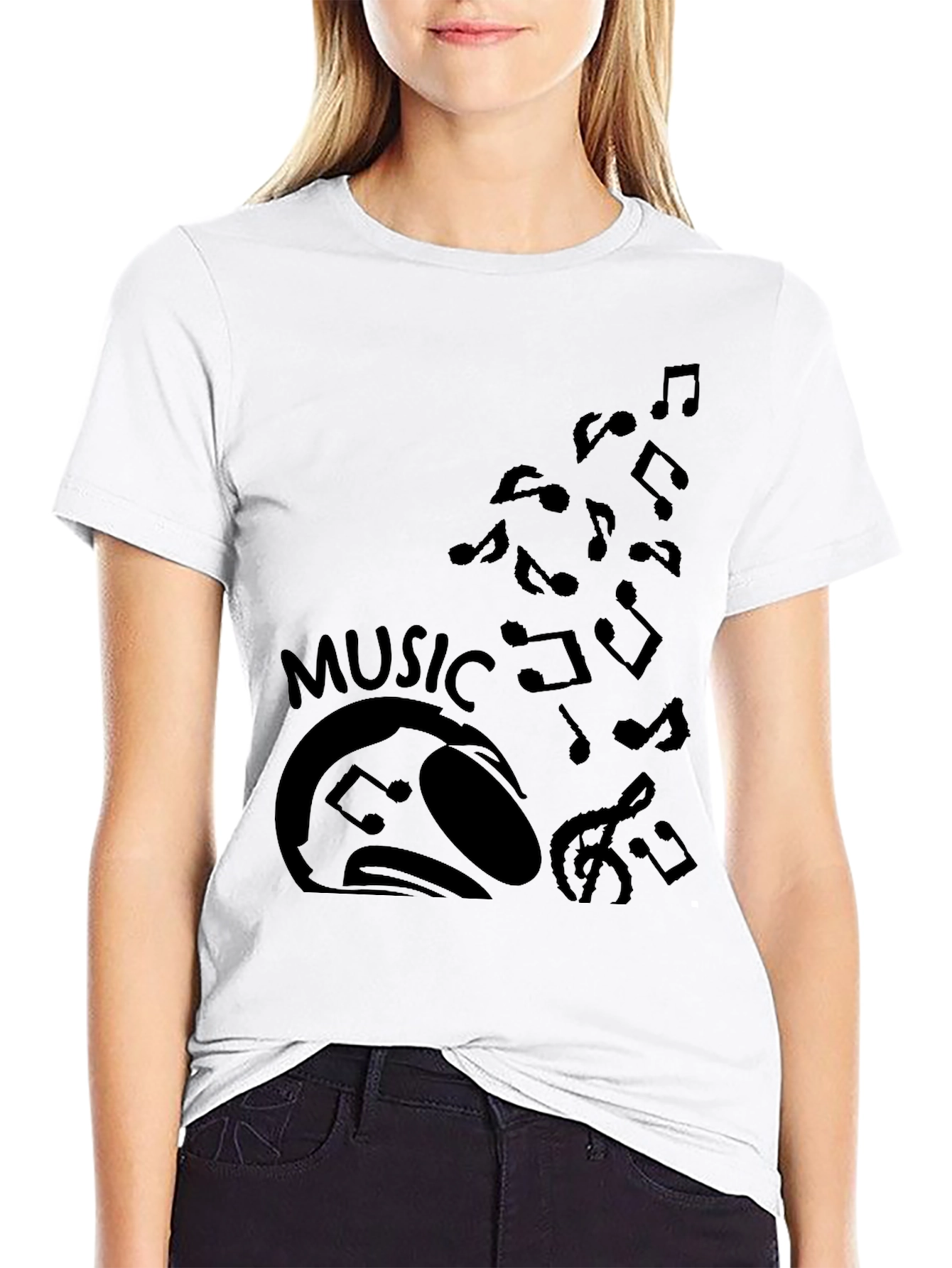 Music Lover Graphic T-Shirt - Black