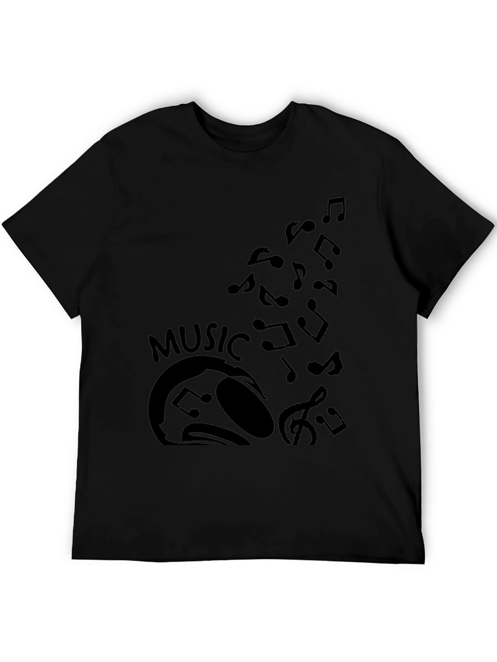 Music Lover Graphic T-Shirt - Black
