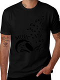 Music Lover Graphic T-Shirt - Black