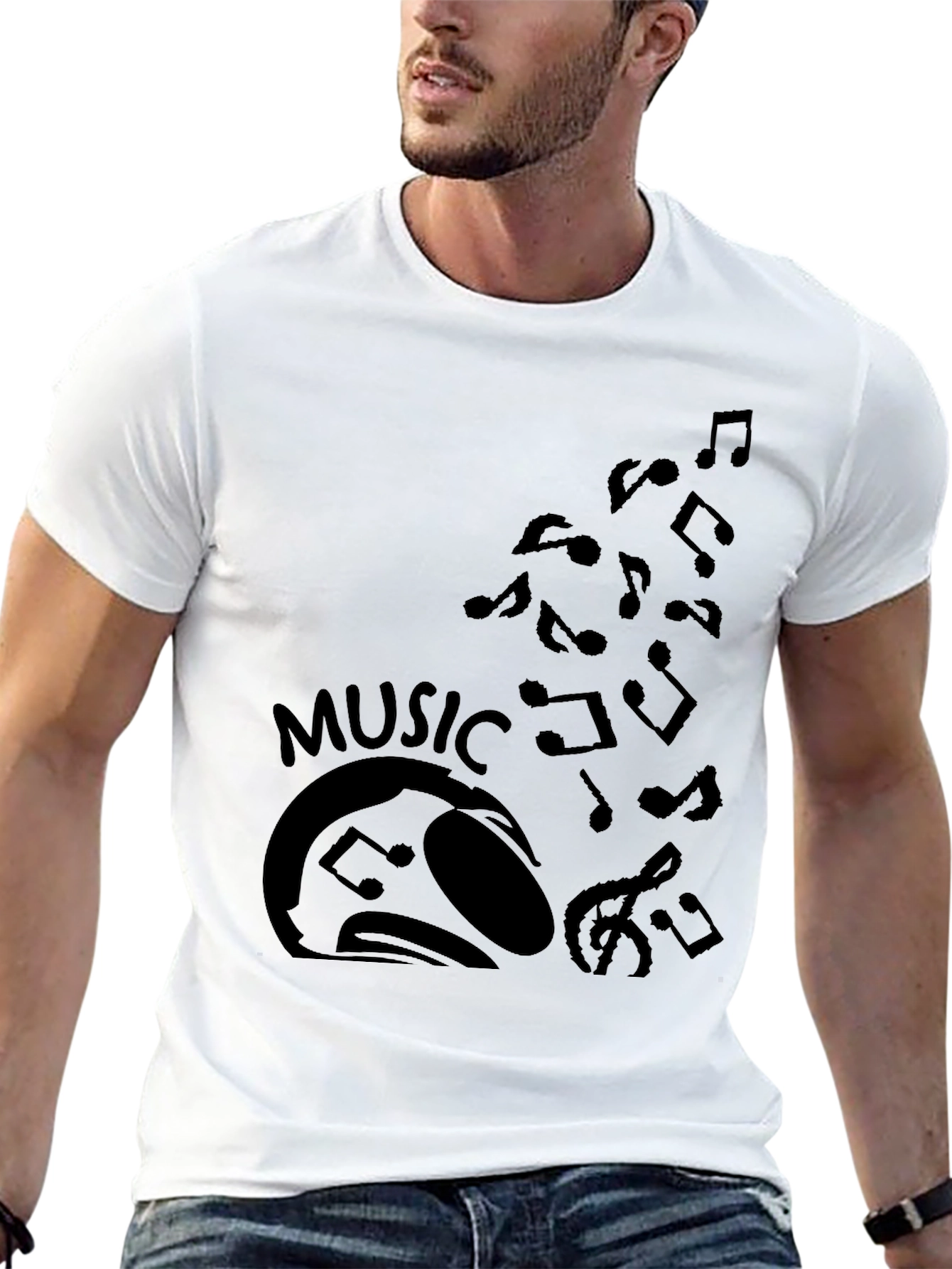 Music Lover Graphic T-Shirt - Black