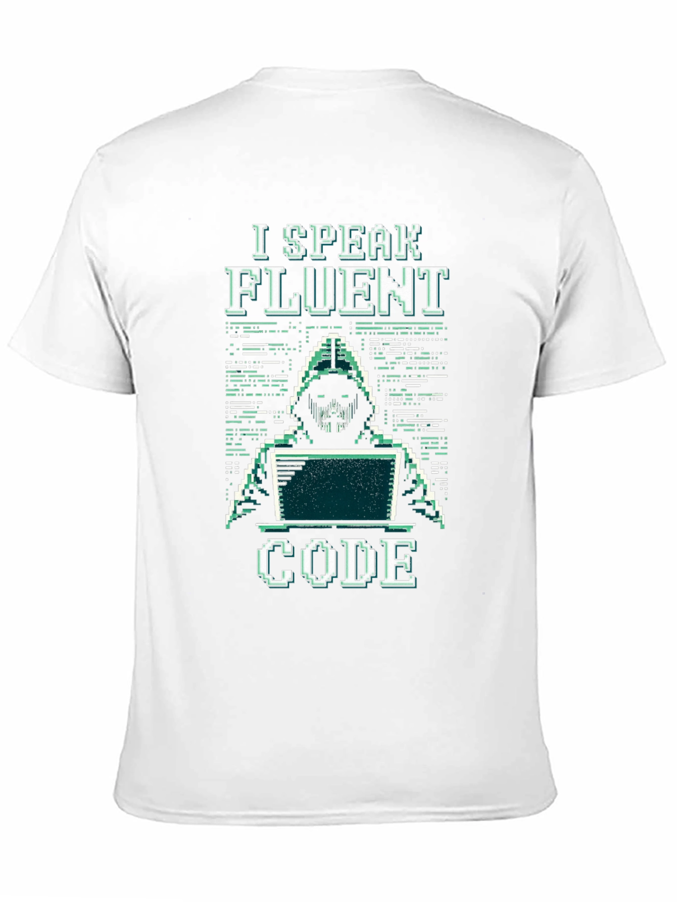 I Speak Fluent Code Pixel Art Black T-Shirt
