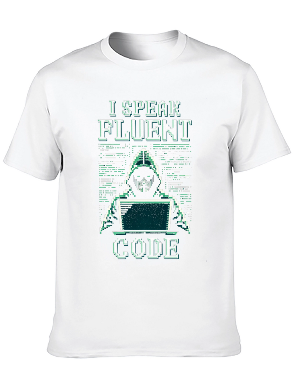 I Speak Fluent Code Pixel Art Black T-Shirt