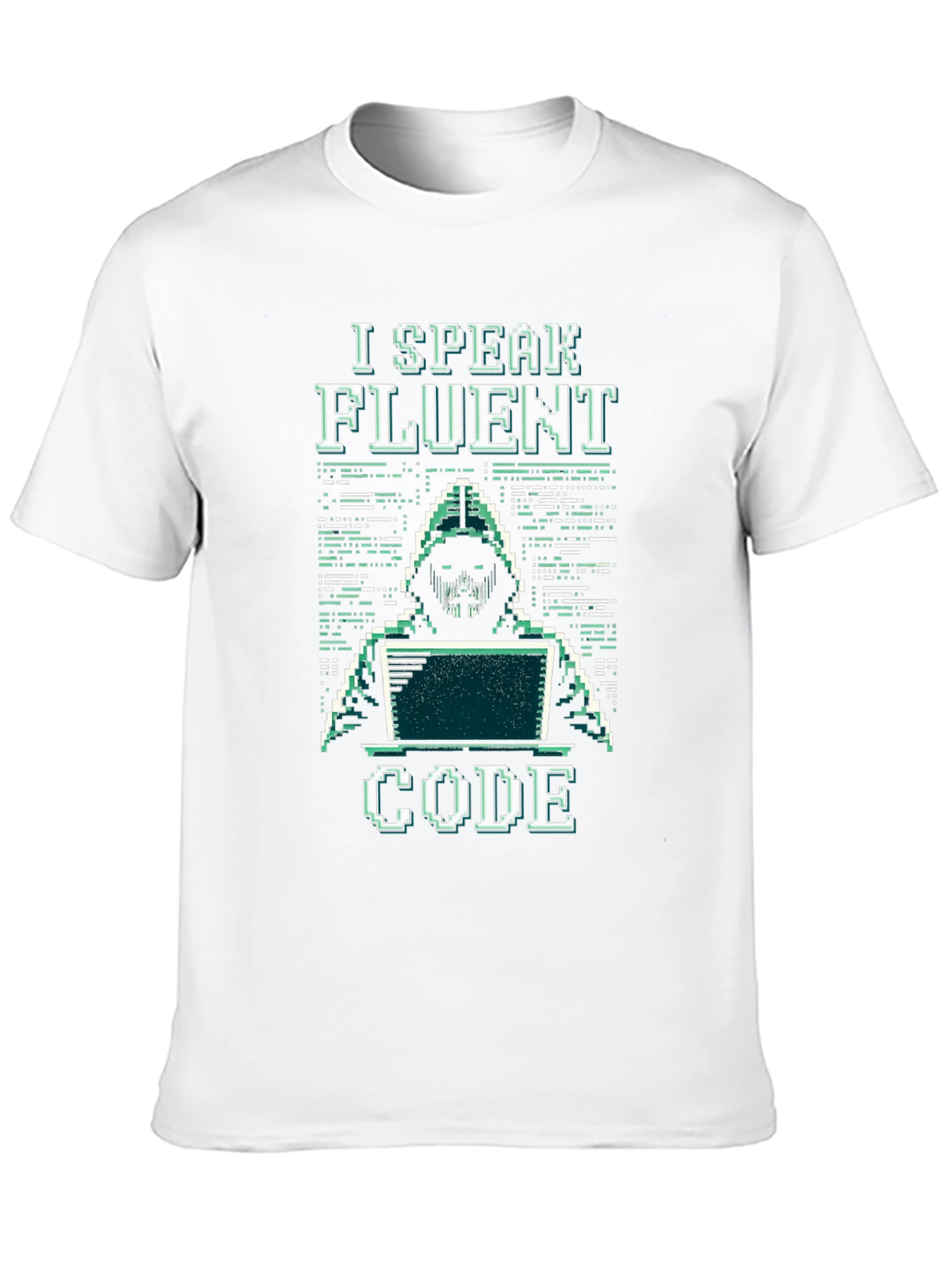 I Speak Fluent Code Pixel Art Black T-Shirt