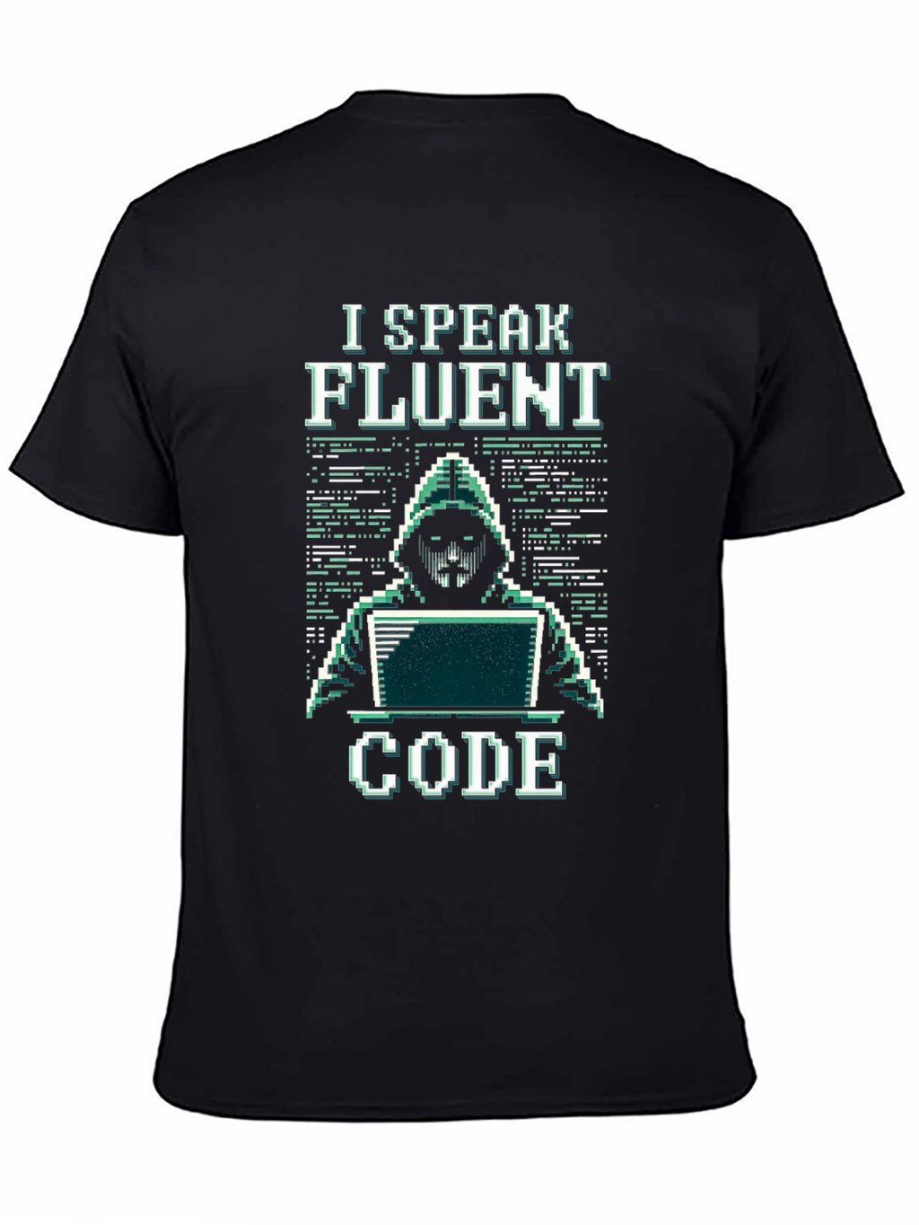 I Speak Fluent Code Pixel Art Black T-Shirt