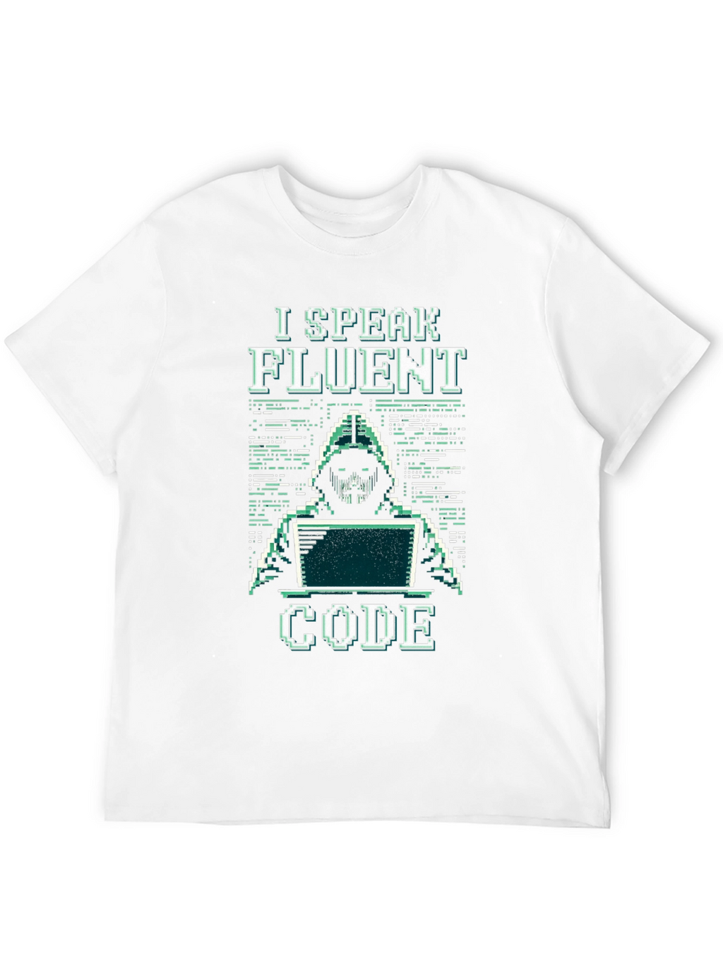 I Speak Fluent Code Pixel Art Black T-Shirt