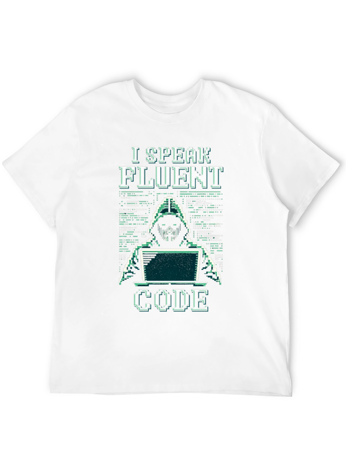 I Speak Fluent Code Pixel Art Black T-Shirt