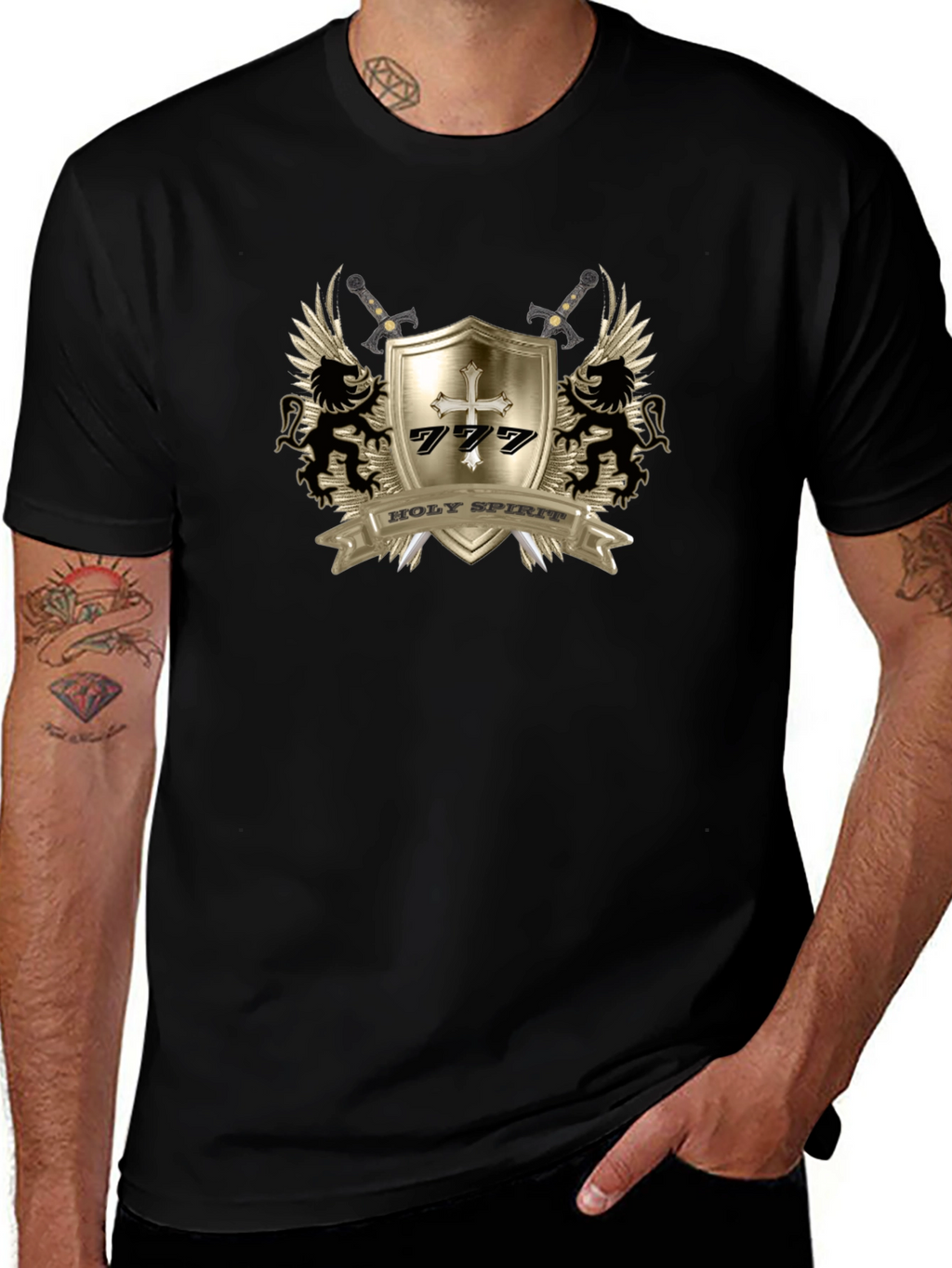 Holy Spirit Crest T-Shirt - Black