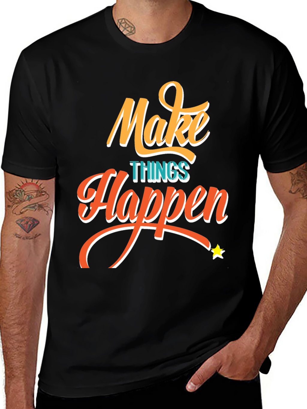 Make Things Happen Graphic Tee - Black T-Shirt