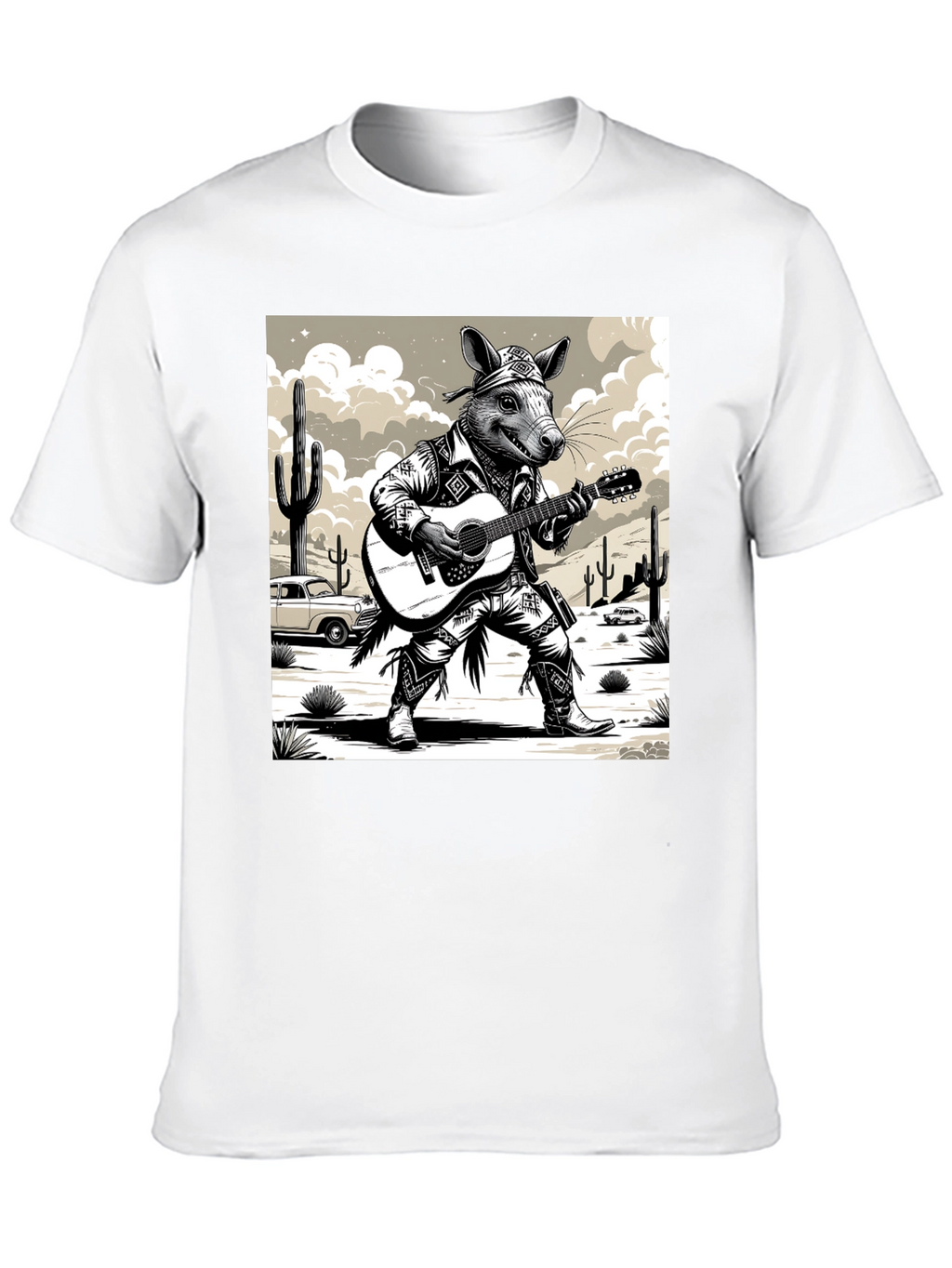 Rat Cowboy Playing Guitar T-Shirt