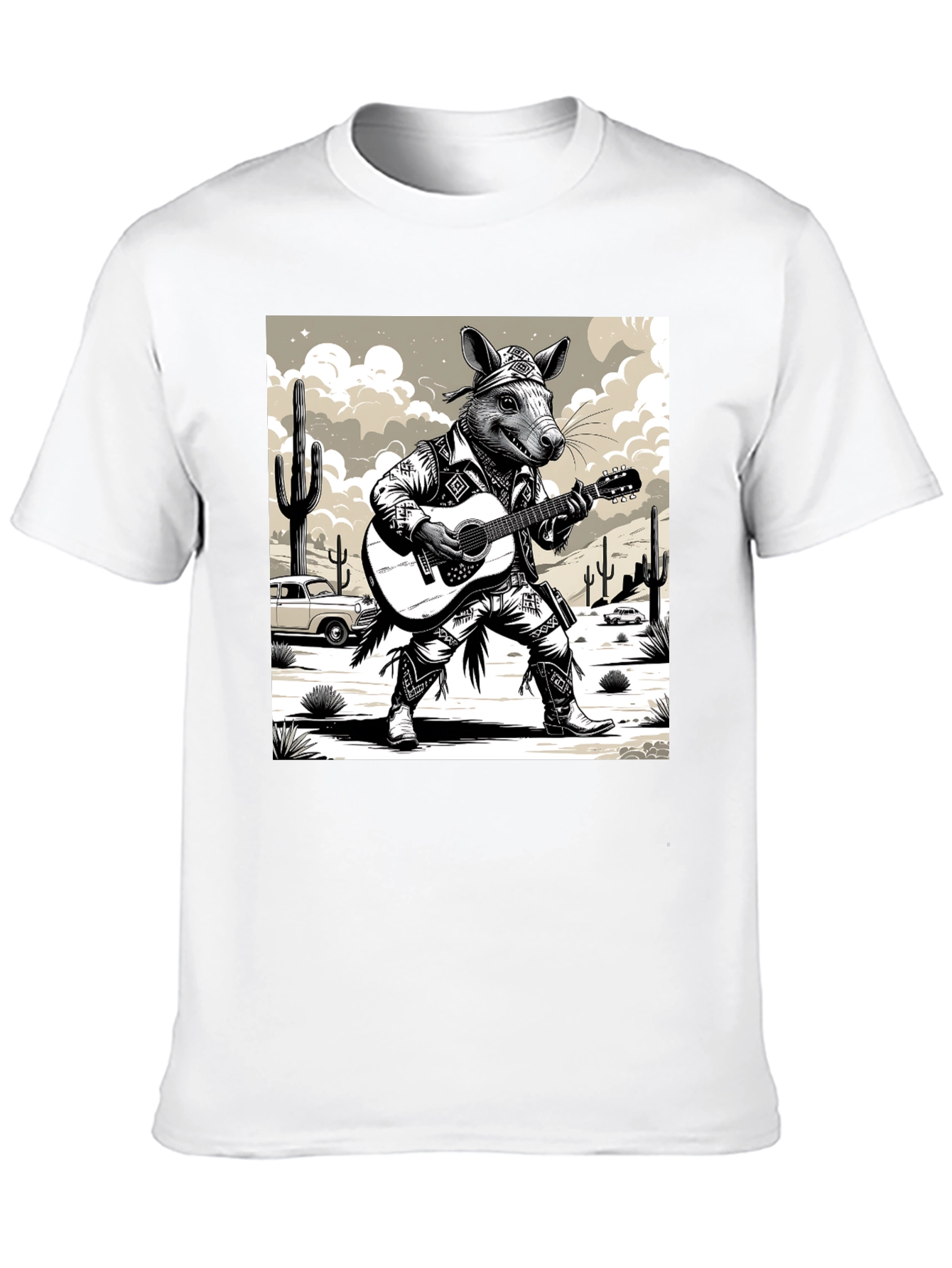 Rat Cowboy Playing Guitar T-Shirt