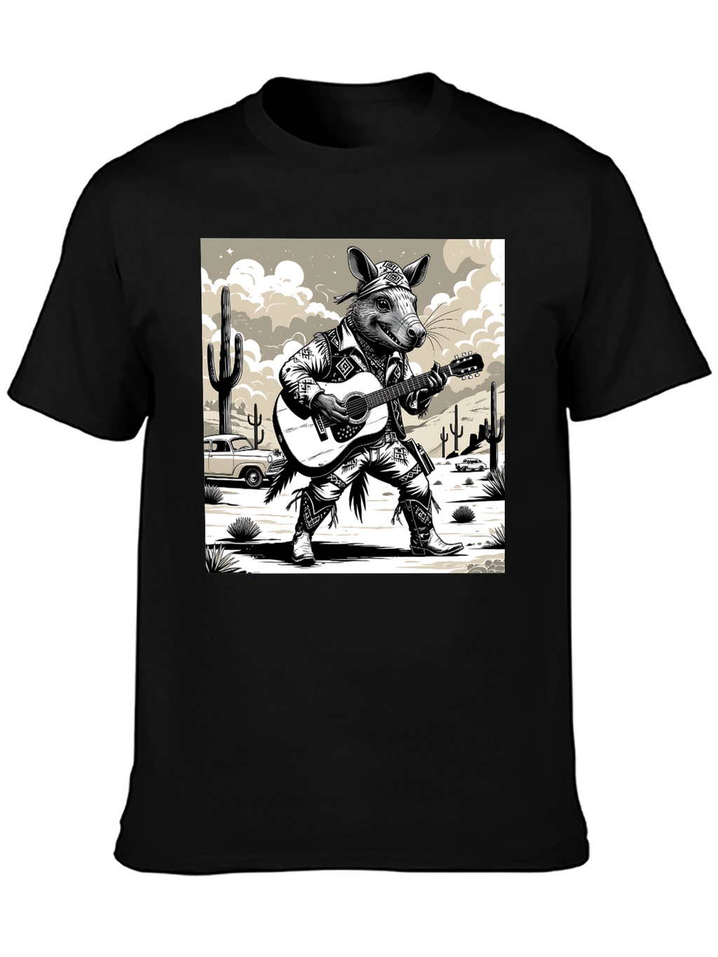 Rat Cowboy Playing Guitar T-Shirt