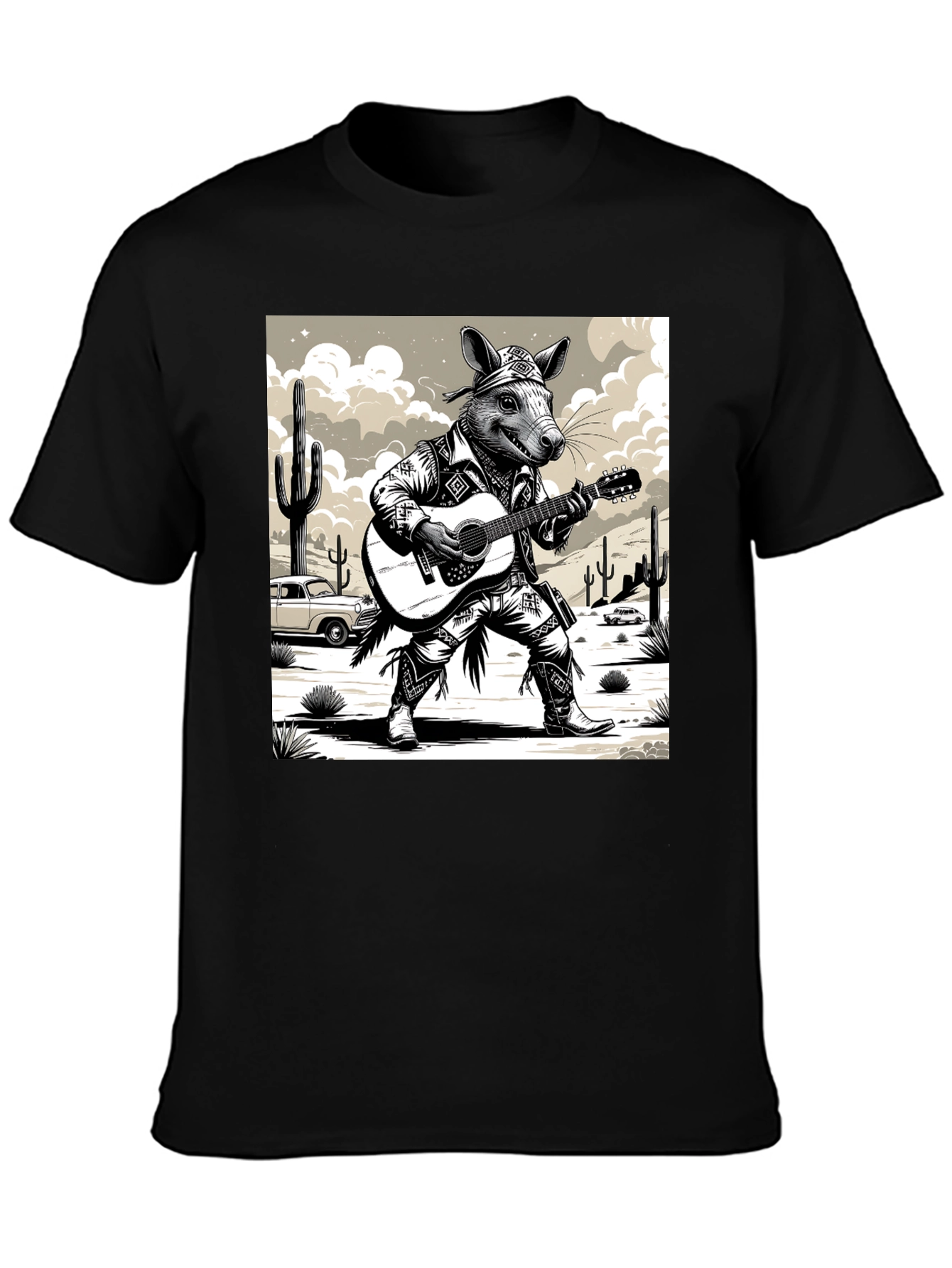 Rat Cowboy Playing Guitar T-Shirt