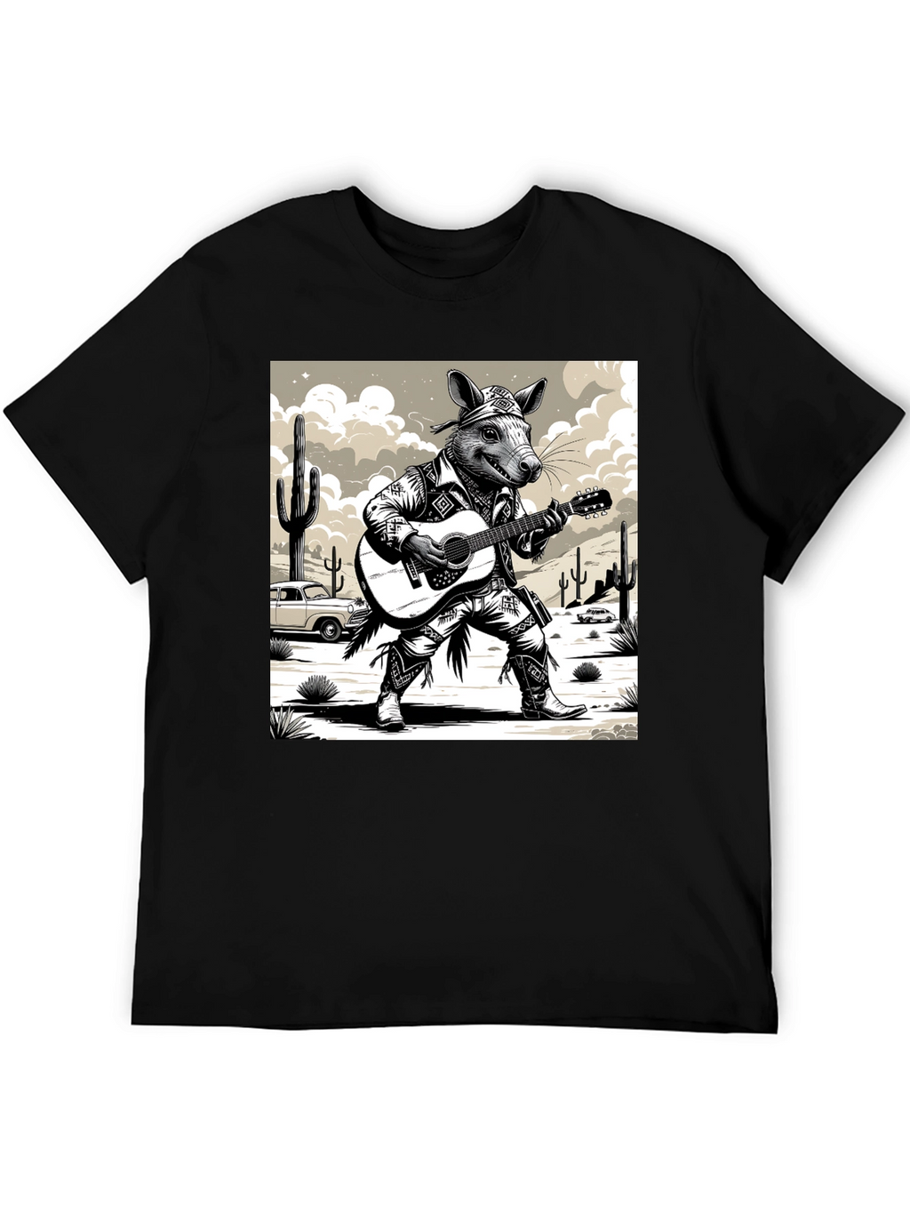 Rat Cowboy Playing Guitar T-Shirt