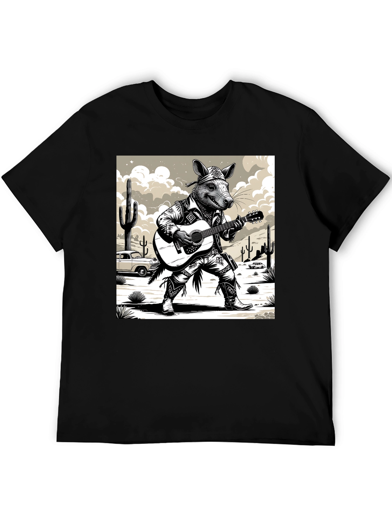 Rat Cowboy Playing Guitar T-Shirt