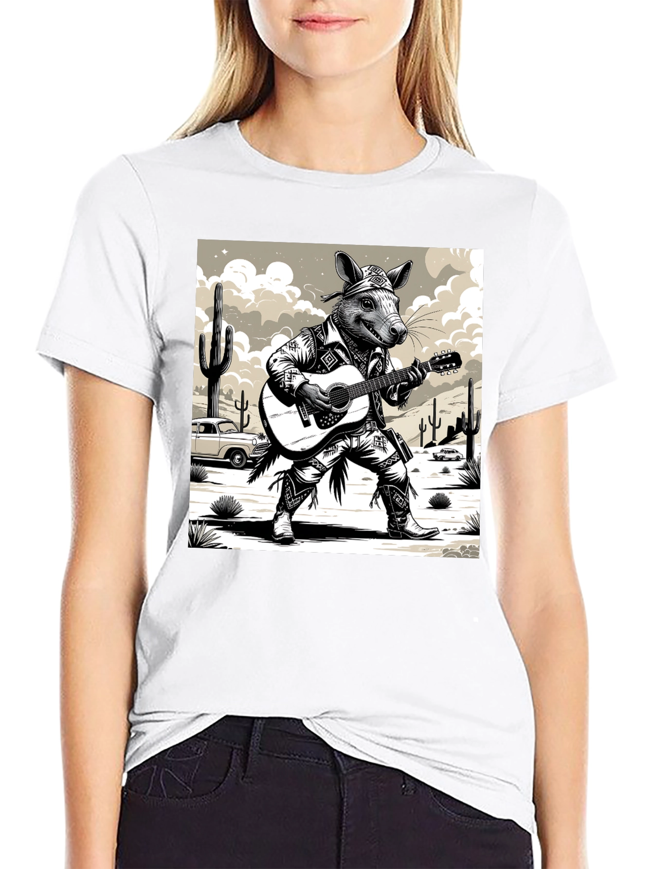 Rat Cowboy Playing Guitar T-Shirt