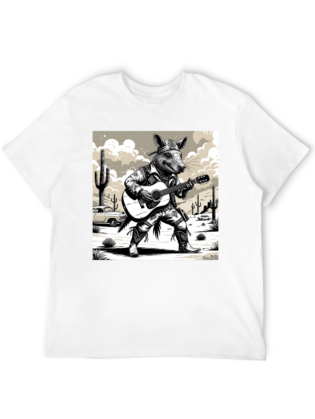 Rat Cowboy Playing Guitar T-Shirt