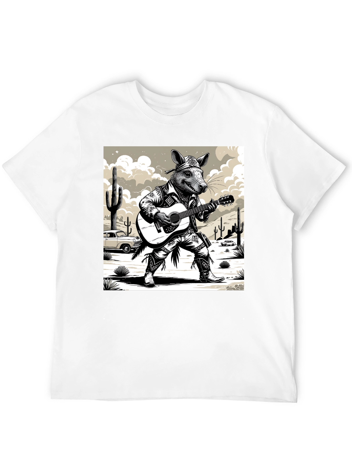 Rat Cowboy Playing Guitar T-Shirt