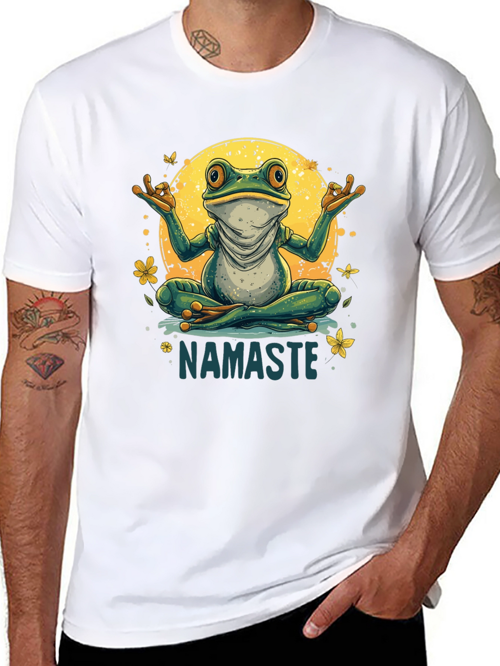 Namaste Yoga Frog Graphic Tee - Relaxed Fit