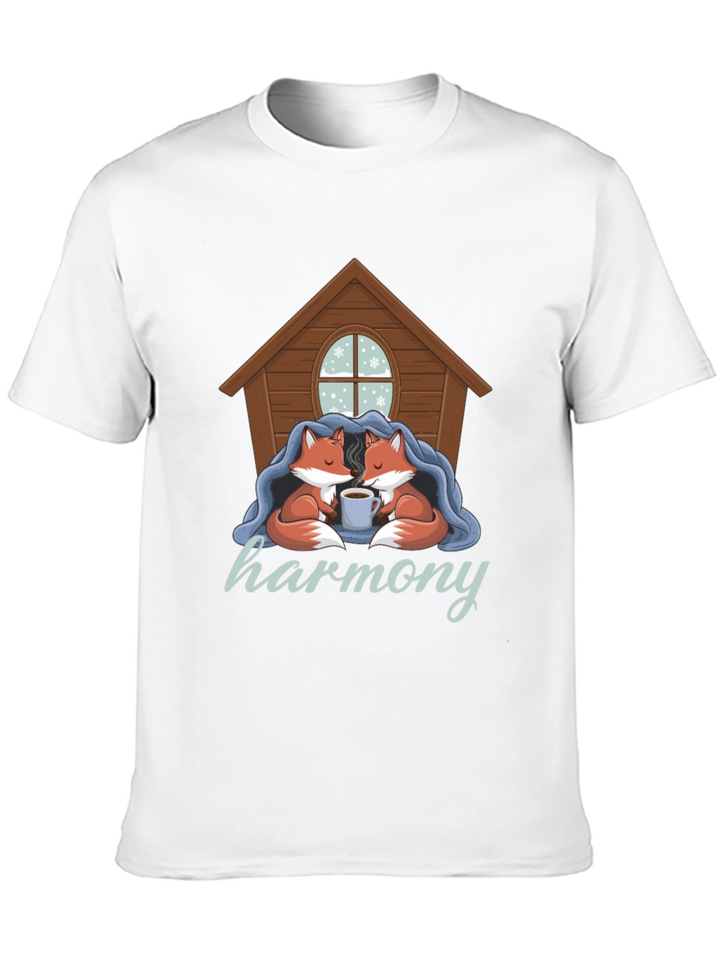 Cozy Foxes Harmony Black Graphic Tee