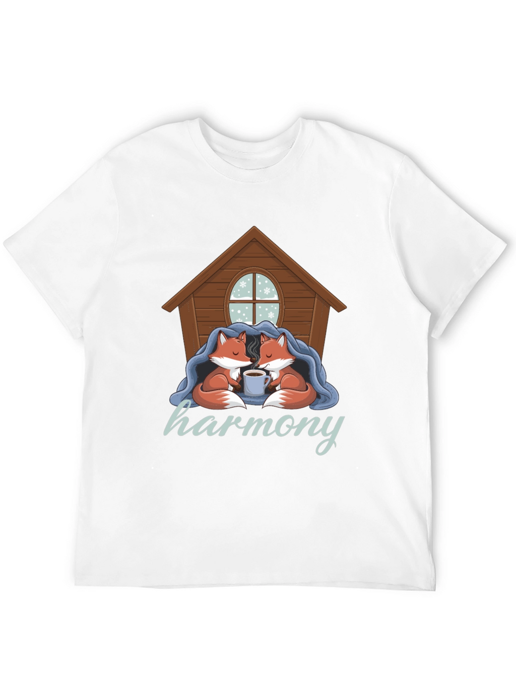 Cozy Foxes Harmony Black Graphic Tee