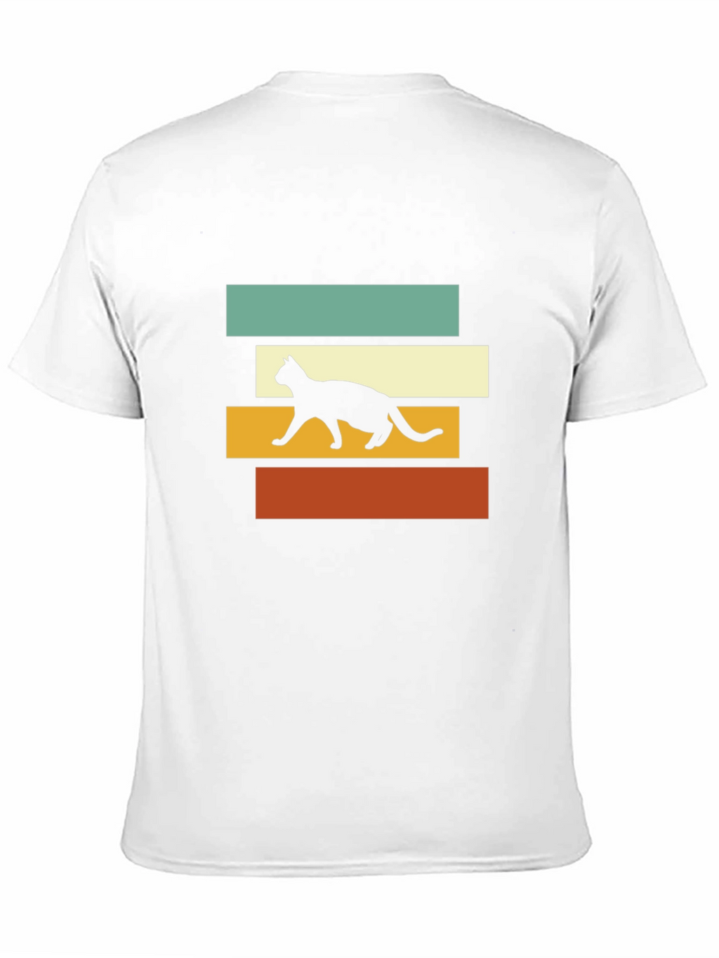 Retro Cat Silhouette Graphic Tee - Black T-Shirt