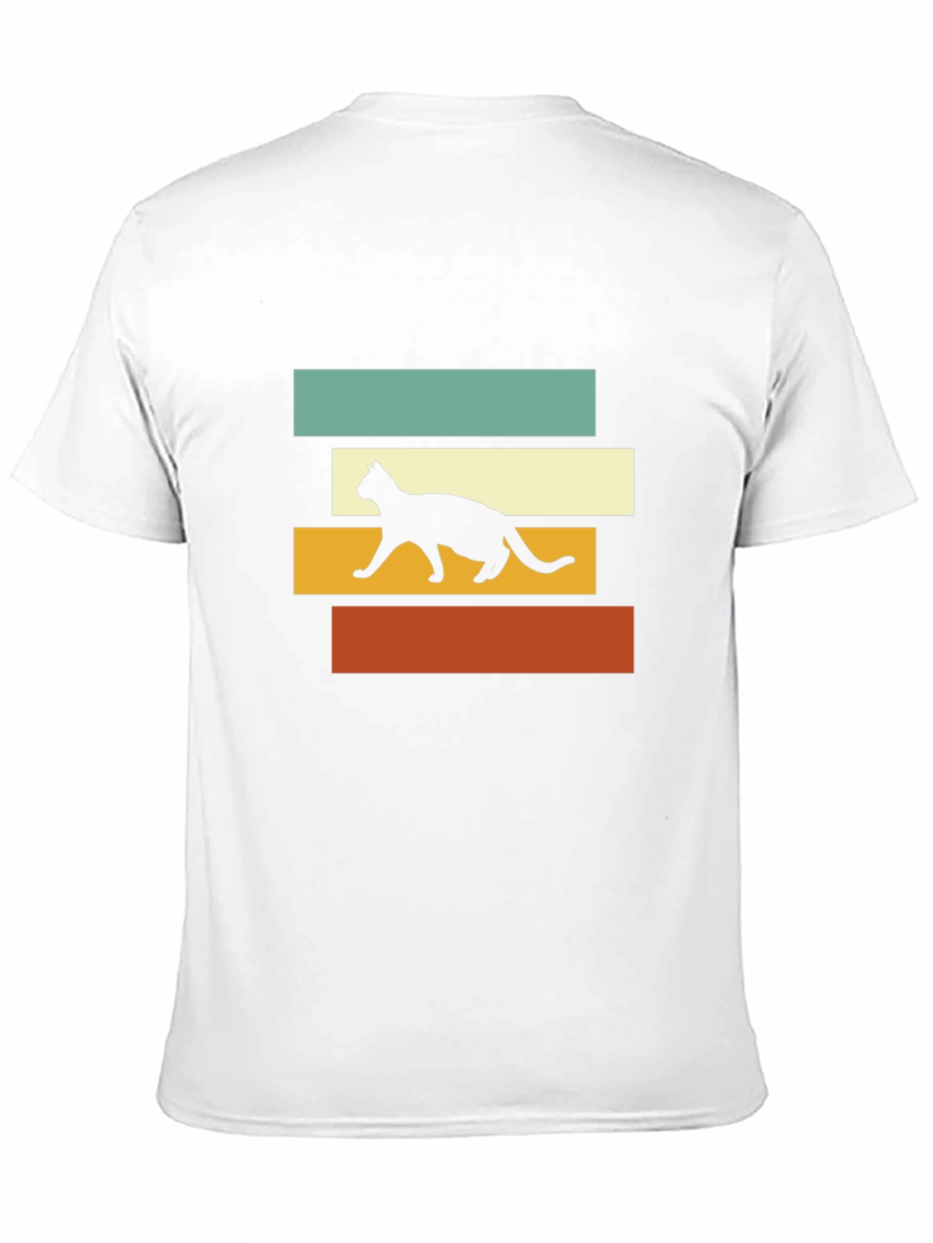 Retro Cat Silhouette Graphic Tee - Black T-Shirt