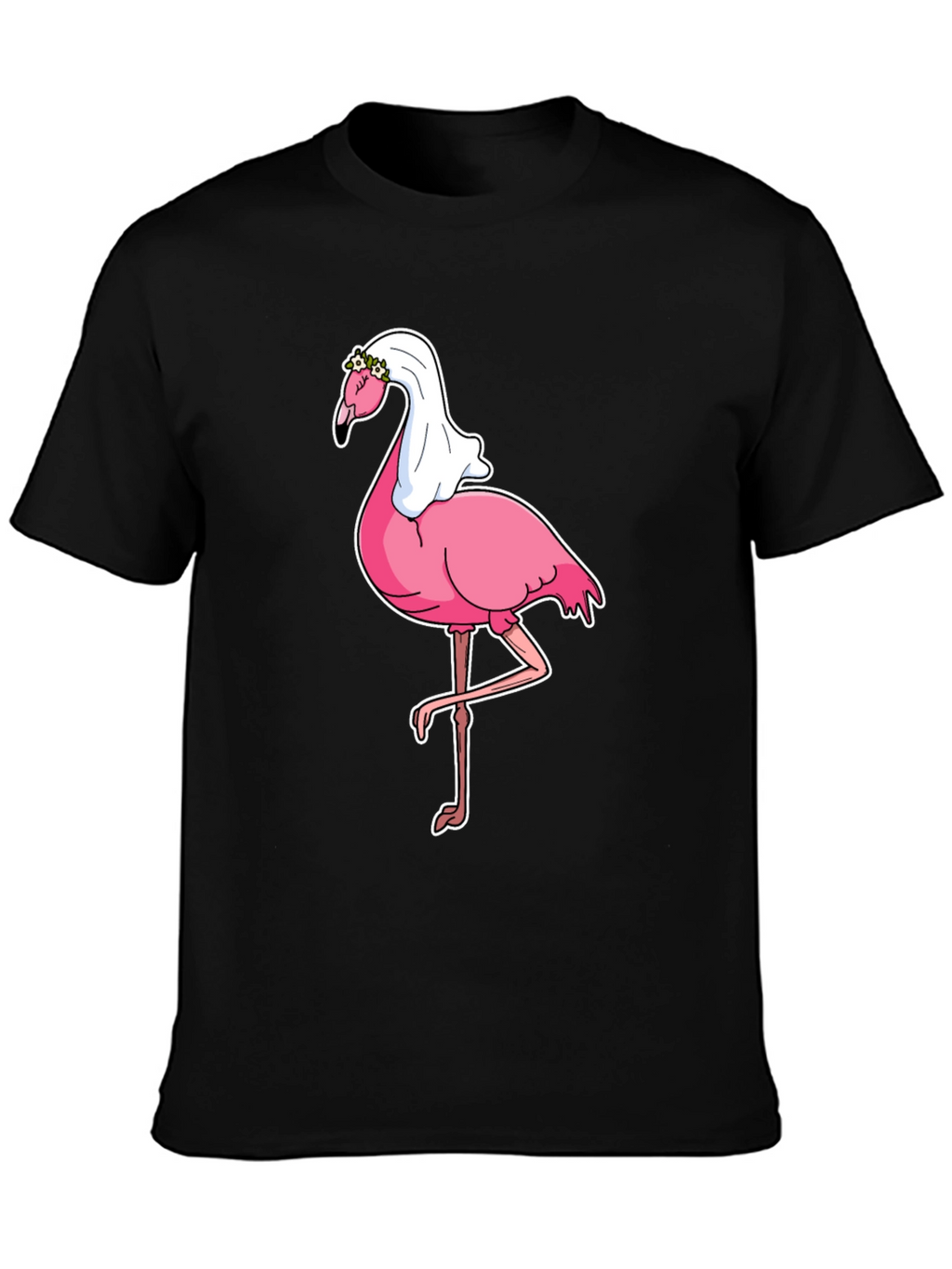 Bride Flamingo Graphic Tee - Black T-Shirt