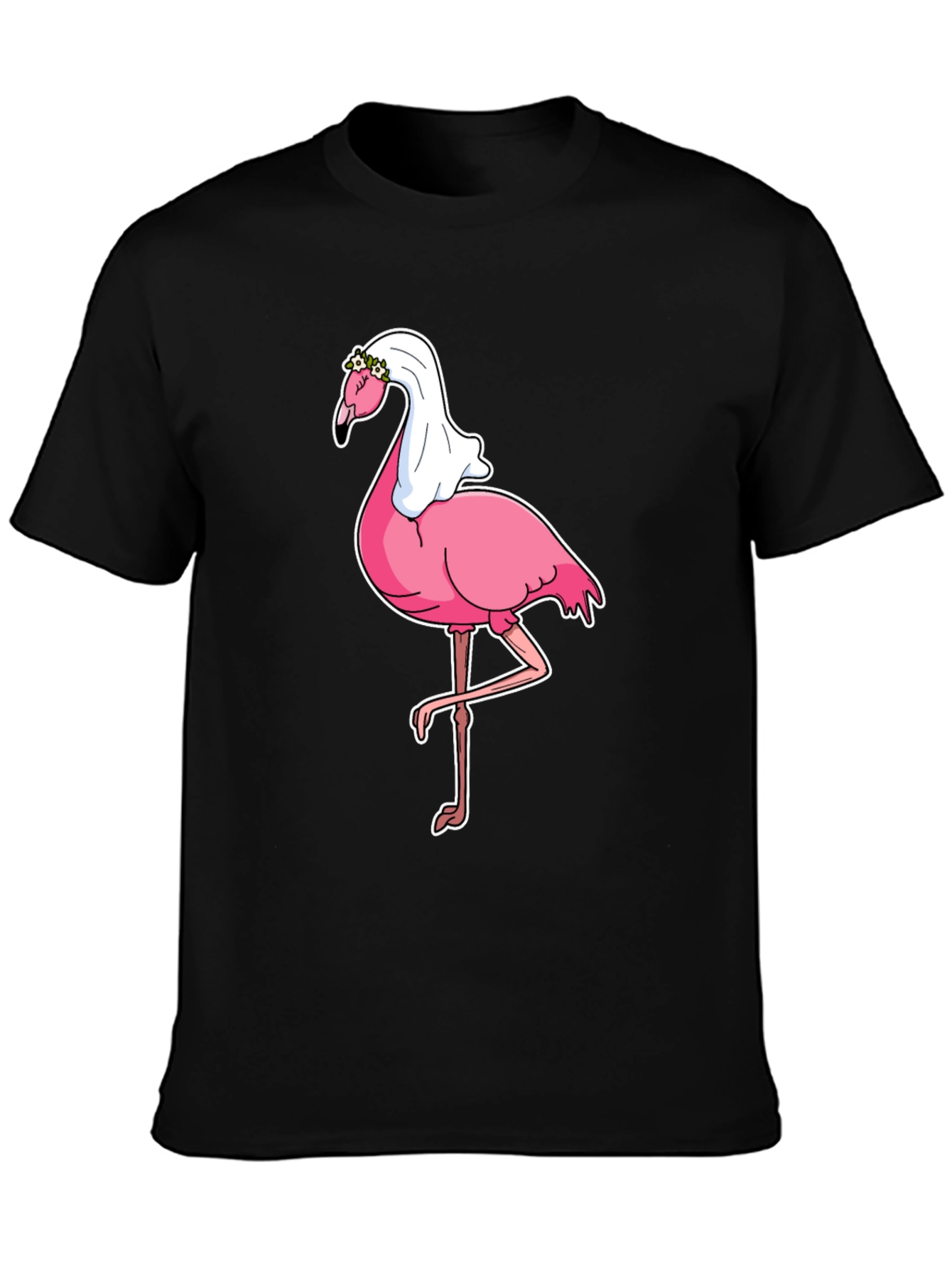 Bride Flamingo Graphic Tee - Black T-Shirt