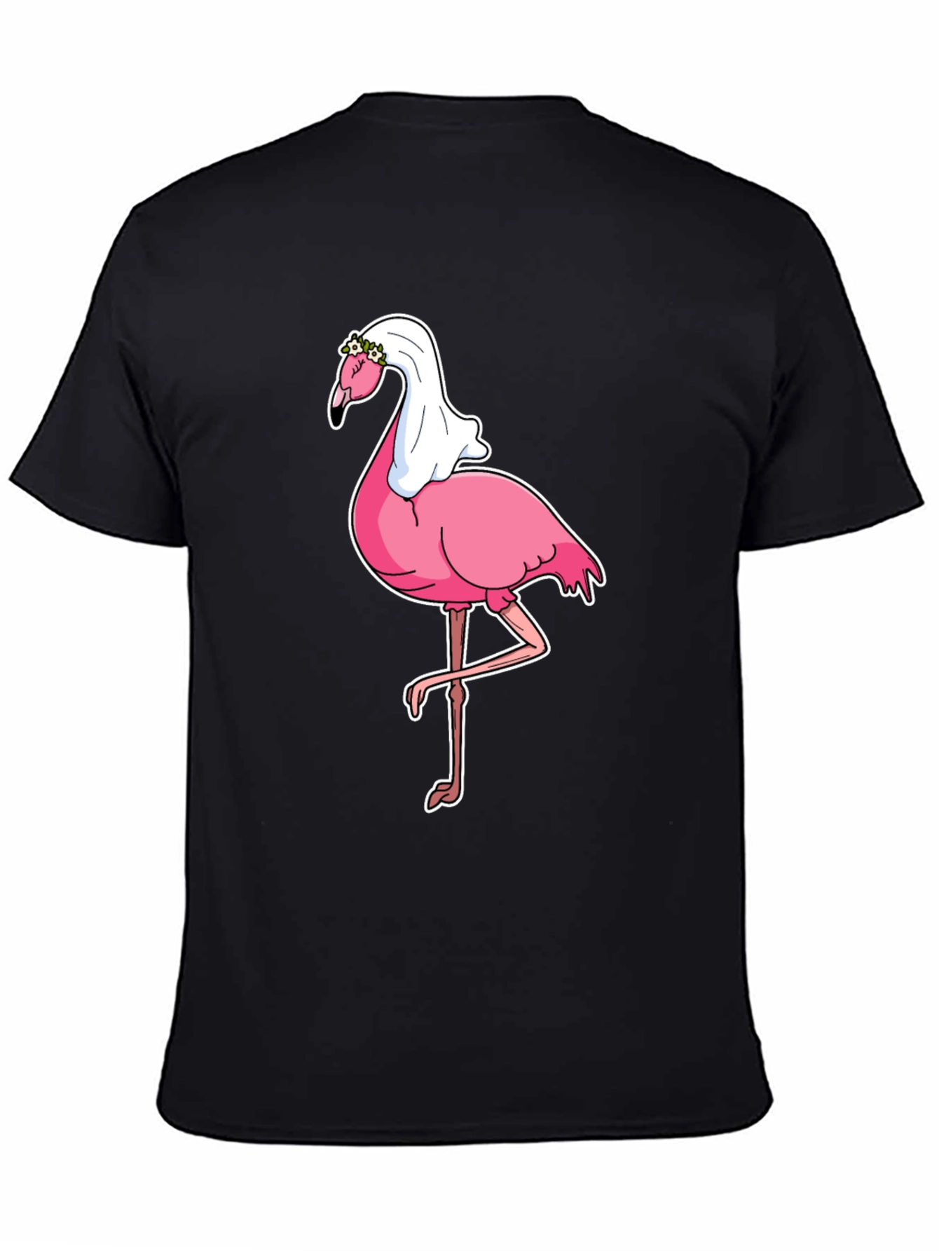 Bride Flamingo Graphic Tee - Black T-Shirt