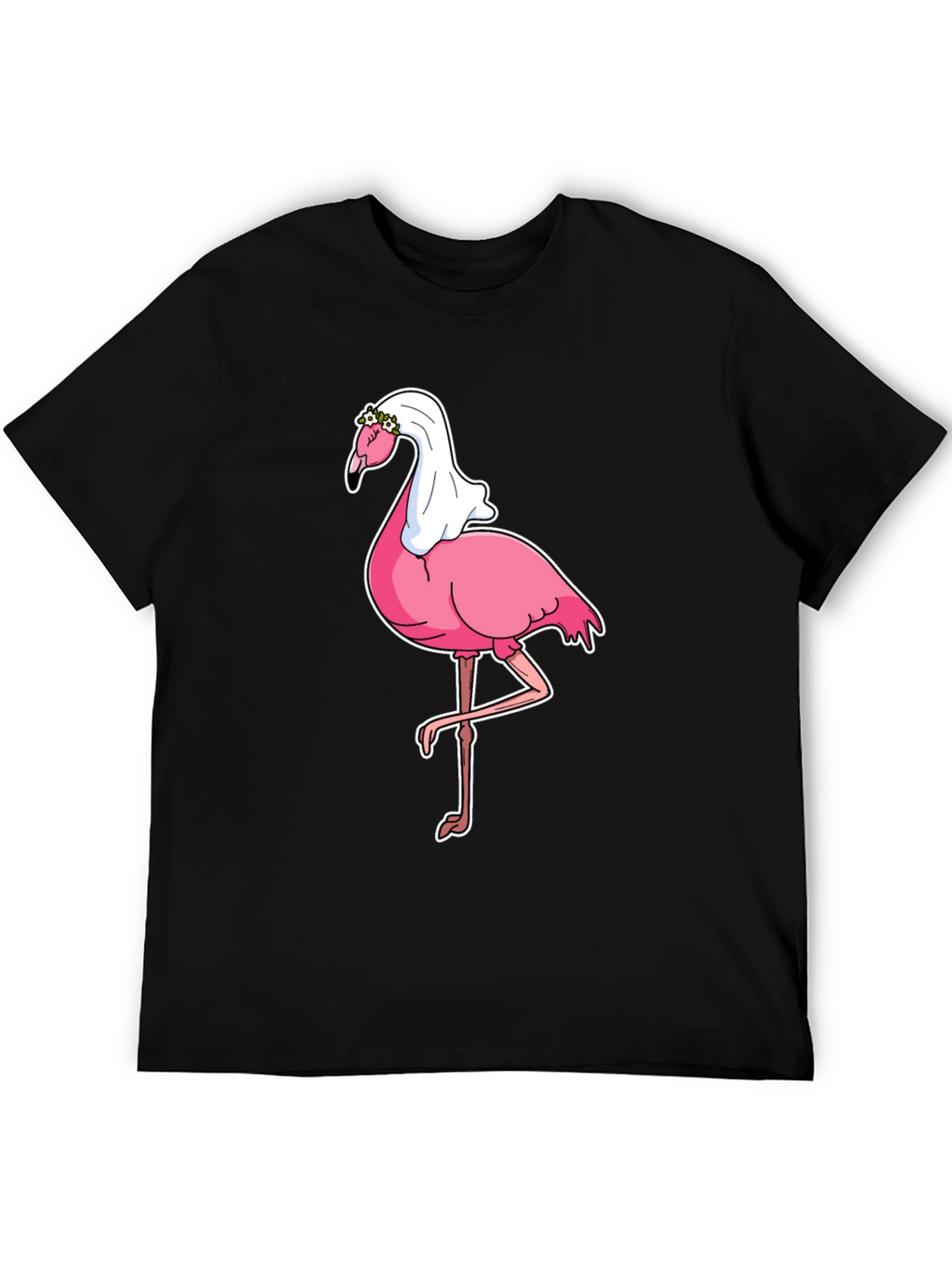 Bride Flamingo Graphic Tee - Black T-Shirt