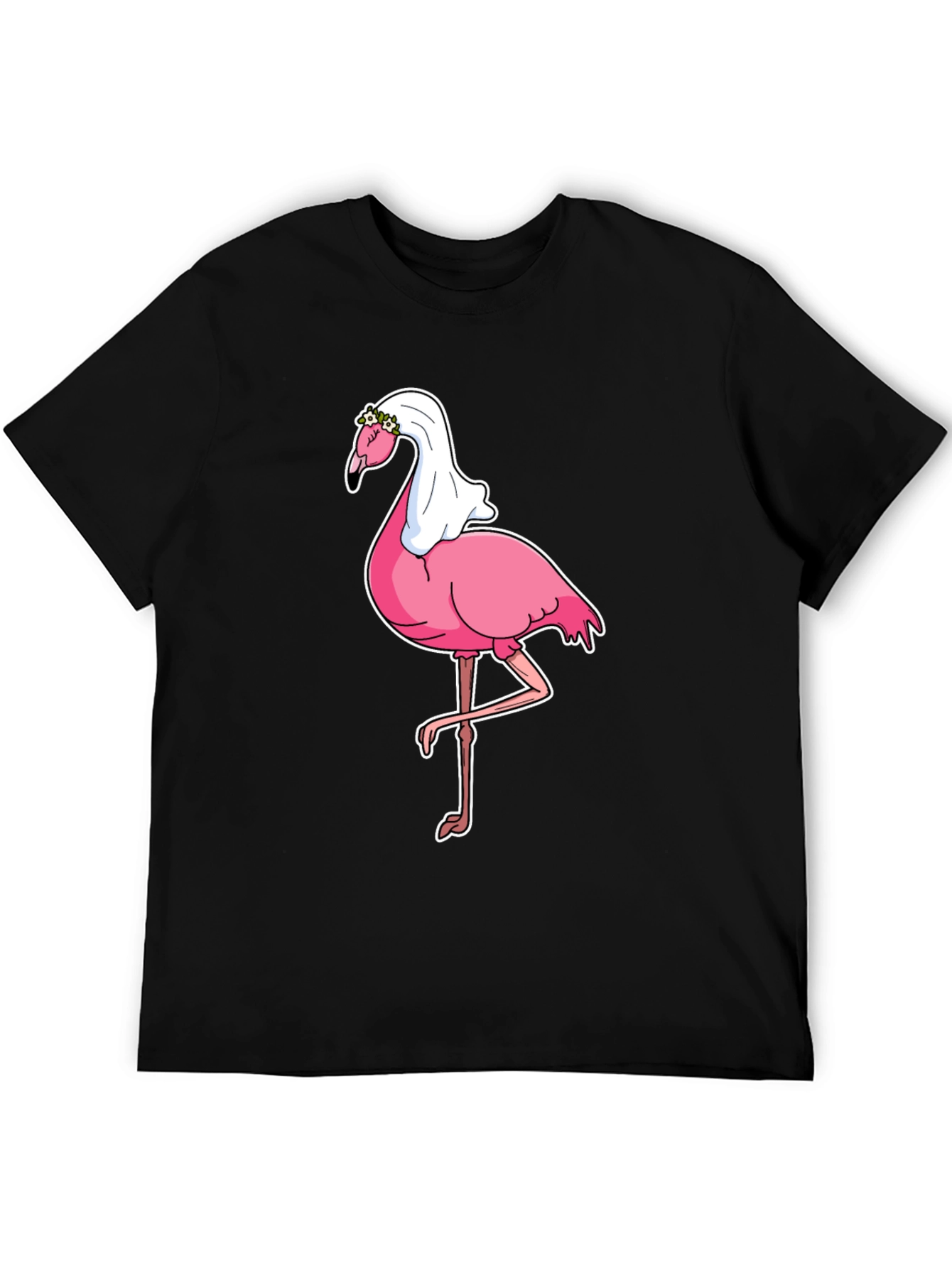Bride Flamingo Graphic Tee - Black T-Shirt