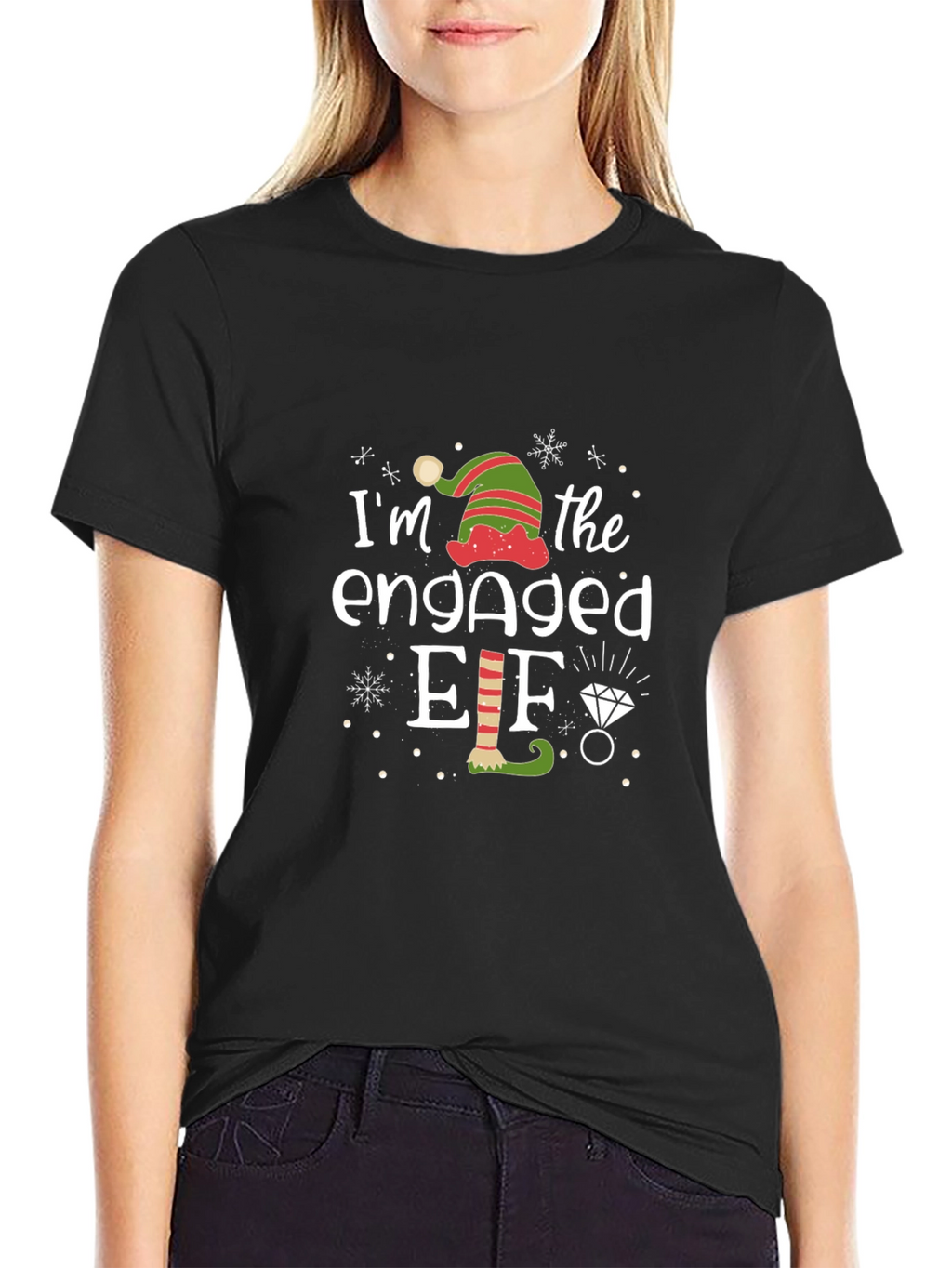 Engaged Elf Graphic Tee - Christmas Holiday Shirt