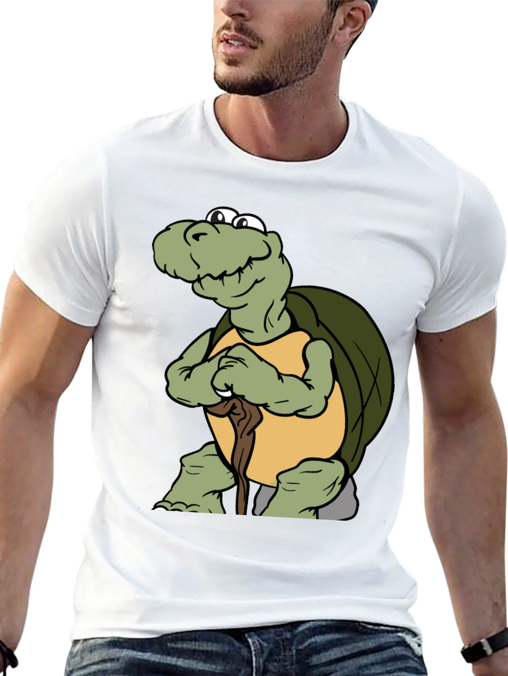 Funny Turtle Cartoon Black T-Shirt