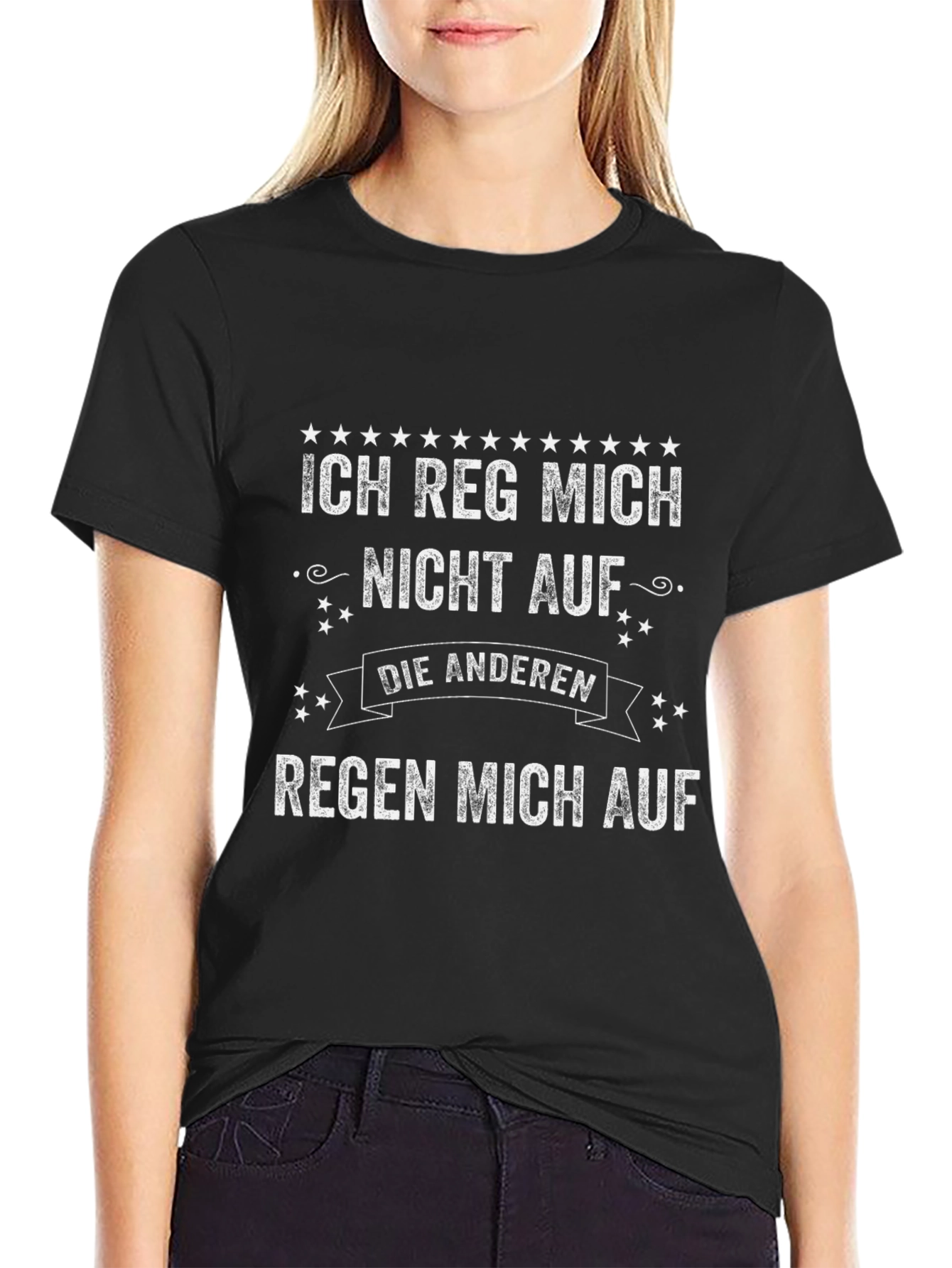 Ich Reg Mich Nicht Auf Funny Graphic T-Shirt